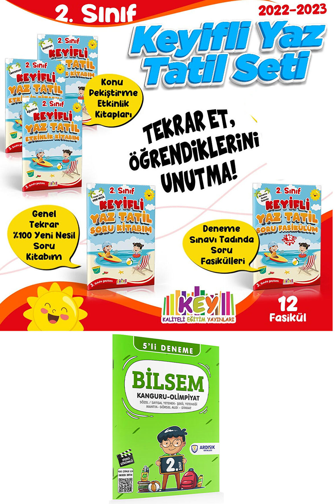 Key Yayınları 2. Sınıf Yaz Tatil Kitabı Seti 2. Sınıf Bilsem Deneme