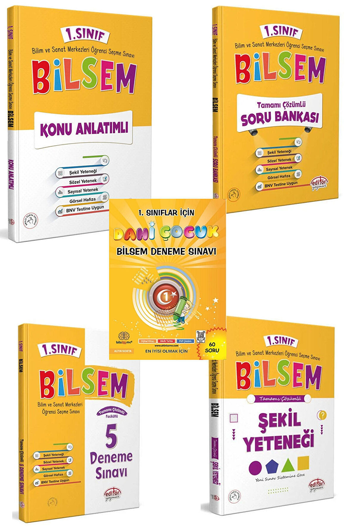 Editör Yayınları 1. Sınıf Bilsem Sınavlarına Hazırlık Seti Yeni Tarz Sorular
