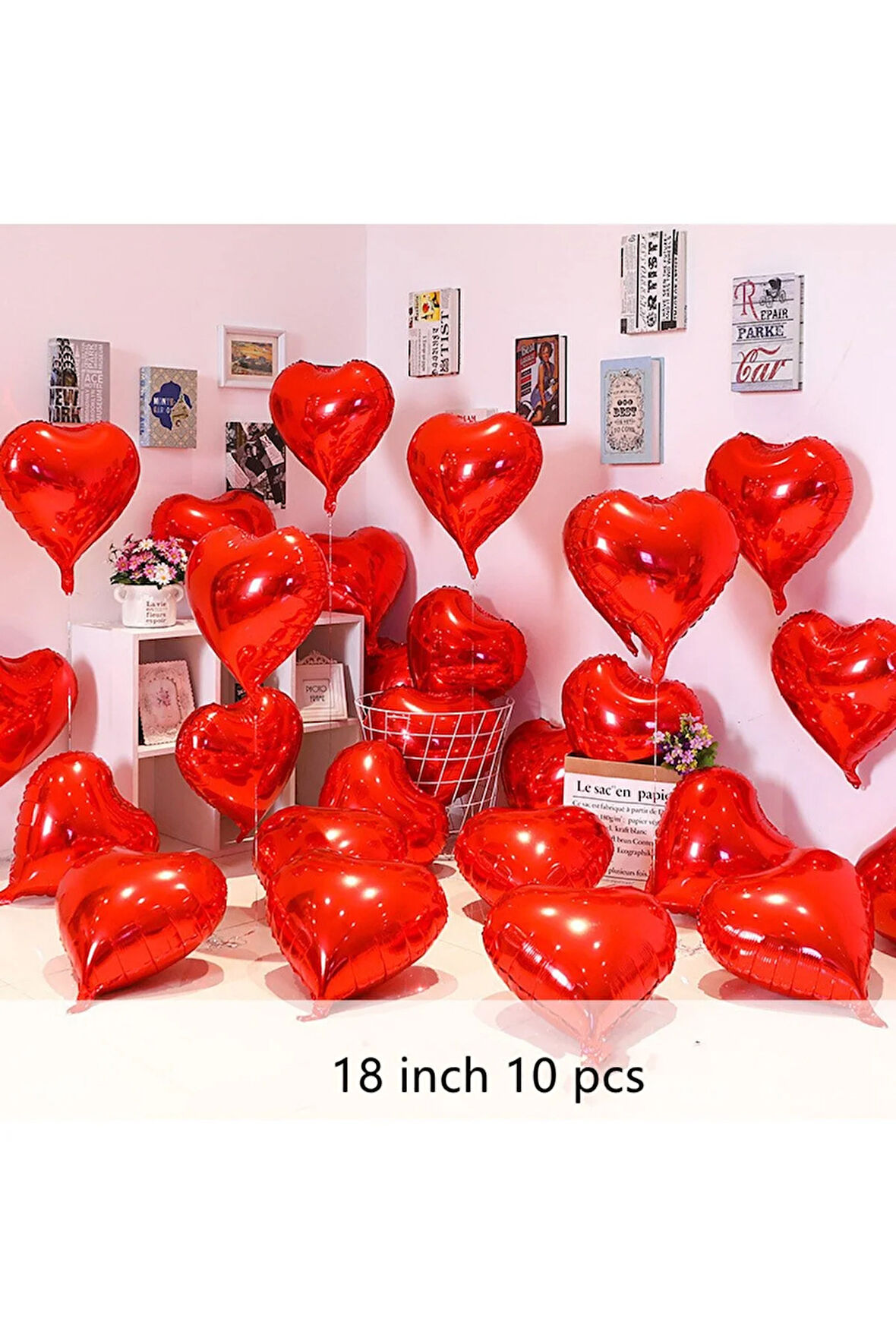 18 Inç Kırmızı Kalp Balon Aşk Kırmızı Kalp Şeklinde Balon Düğün Nişan Sevgililer Günü Için 10lu