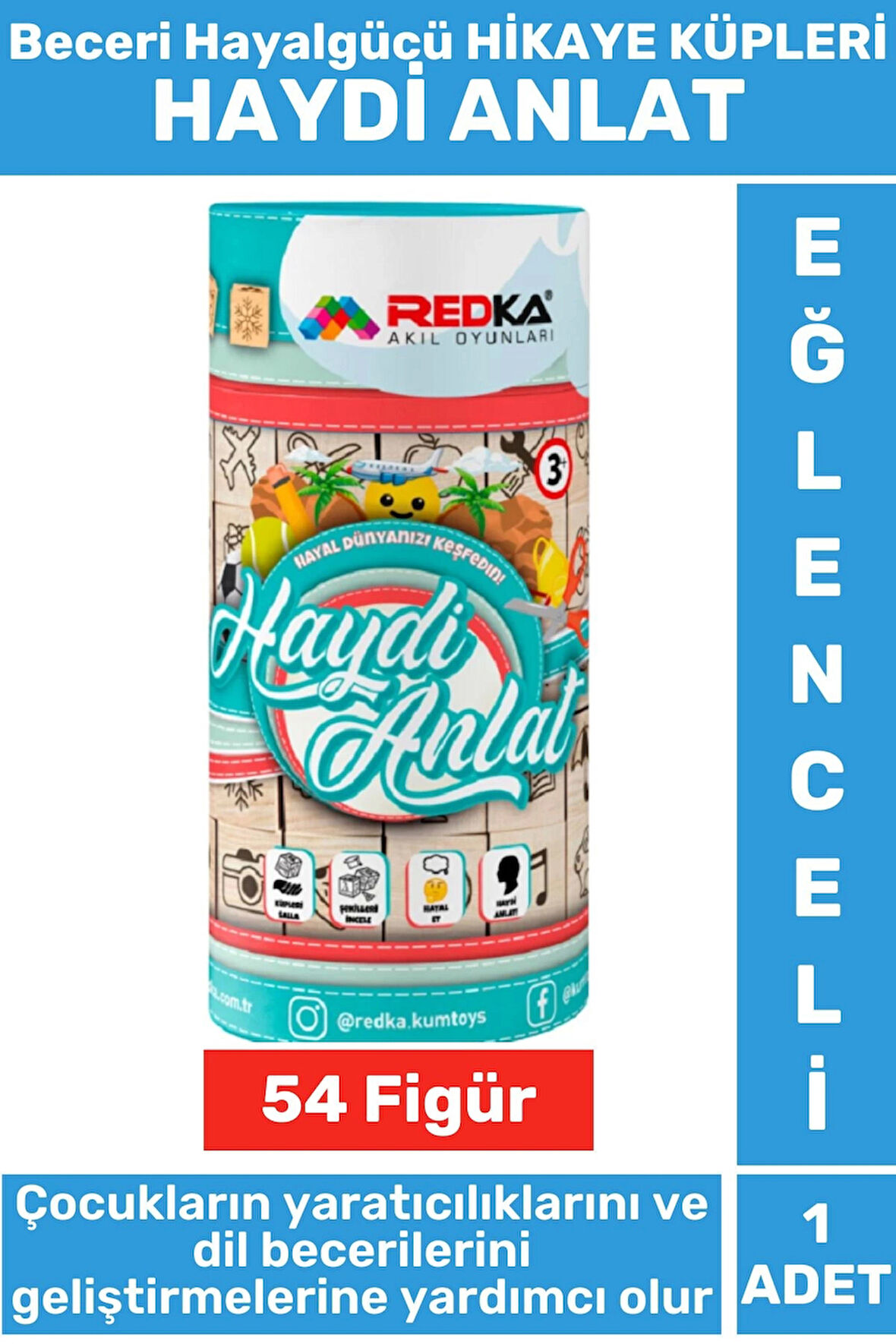 Eğitici Görsel Algı Yaratıcılık Dil Bilgisi Hayalgücü Geliştirici Eğlenceli Hikaye Küpü HAYDİ ANLAT