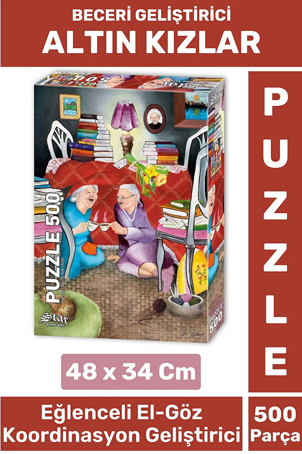 Eğlenceli El Göz Koordinasyon Beceri Görsel Algı Geliştirici Çocuk 500 Parça PUZZLE ALTIN KIZLAR
