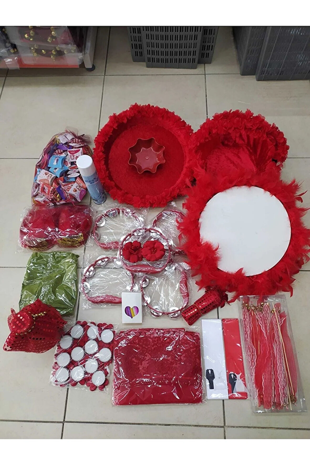 Mini Party Store Kına Gecesi Tüm Malzemeler 180 Parça Kına Malzemesi