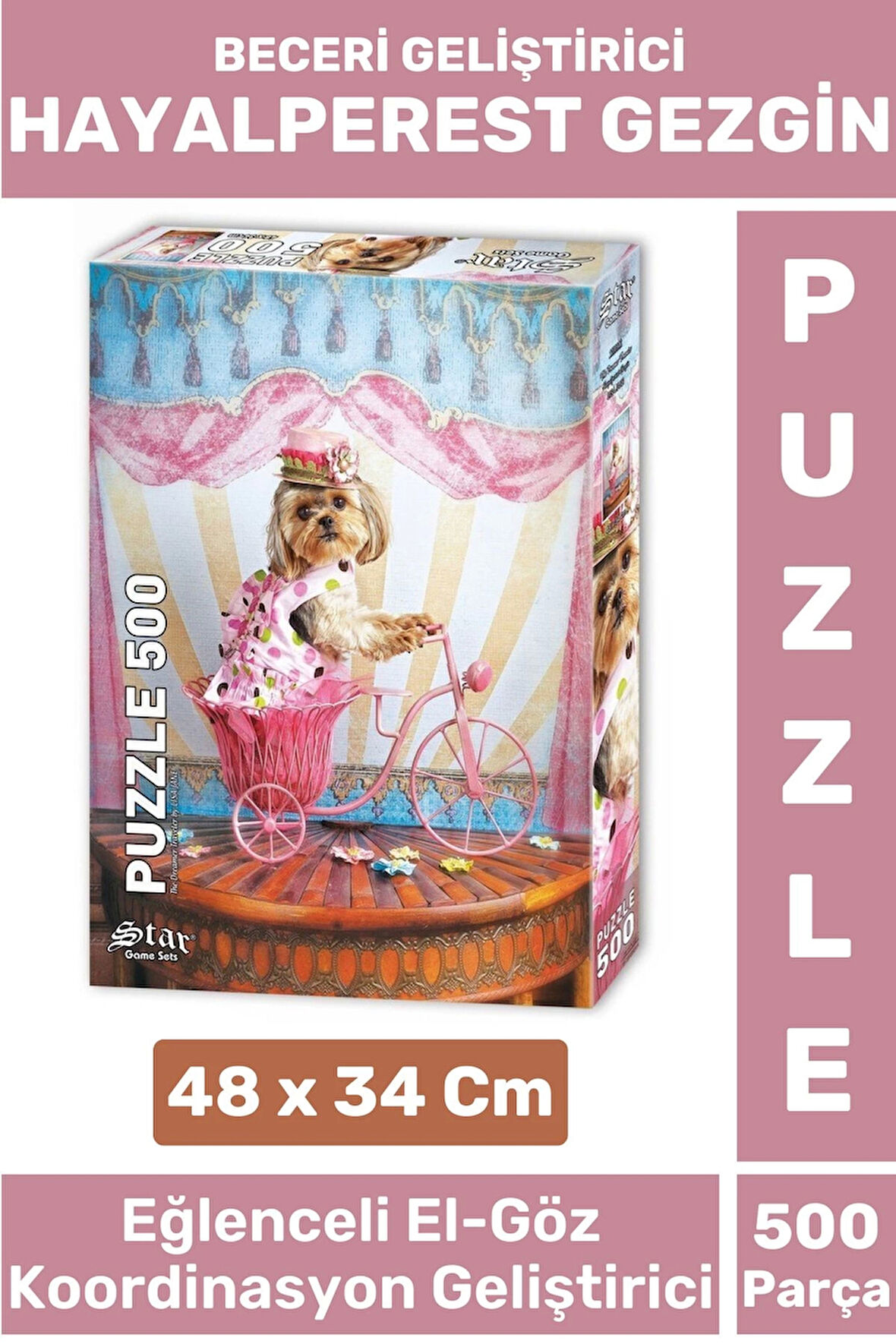 Eğlenceli El Göz Koordinasyon Beceri Görsel Algı Geliştirici Çocuk 500'lü PUZZLE HAYALPEREST GEZGİN