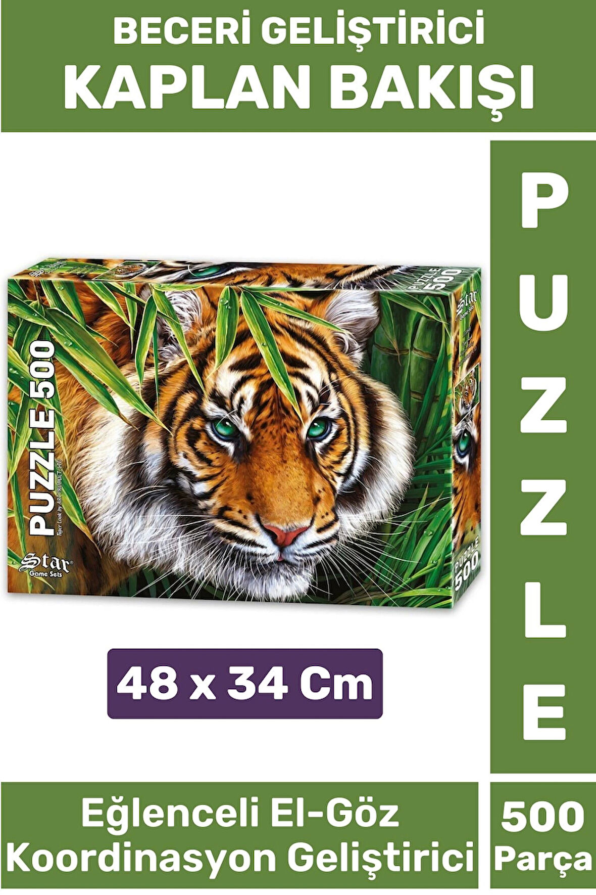 Eğlenceli El Göz Koordinasyon Beceri Görsel Algı Geliştirici Çocuk 500 Parça PUZZLE KAPLAN BAKIŞI