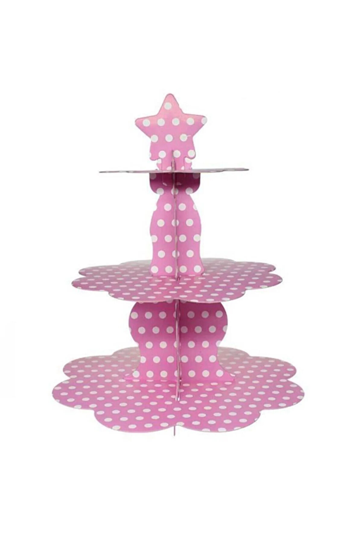 Mini Party Store Pembe Puantiyeli Kek Standı