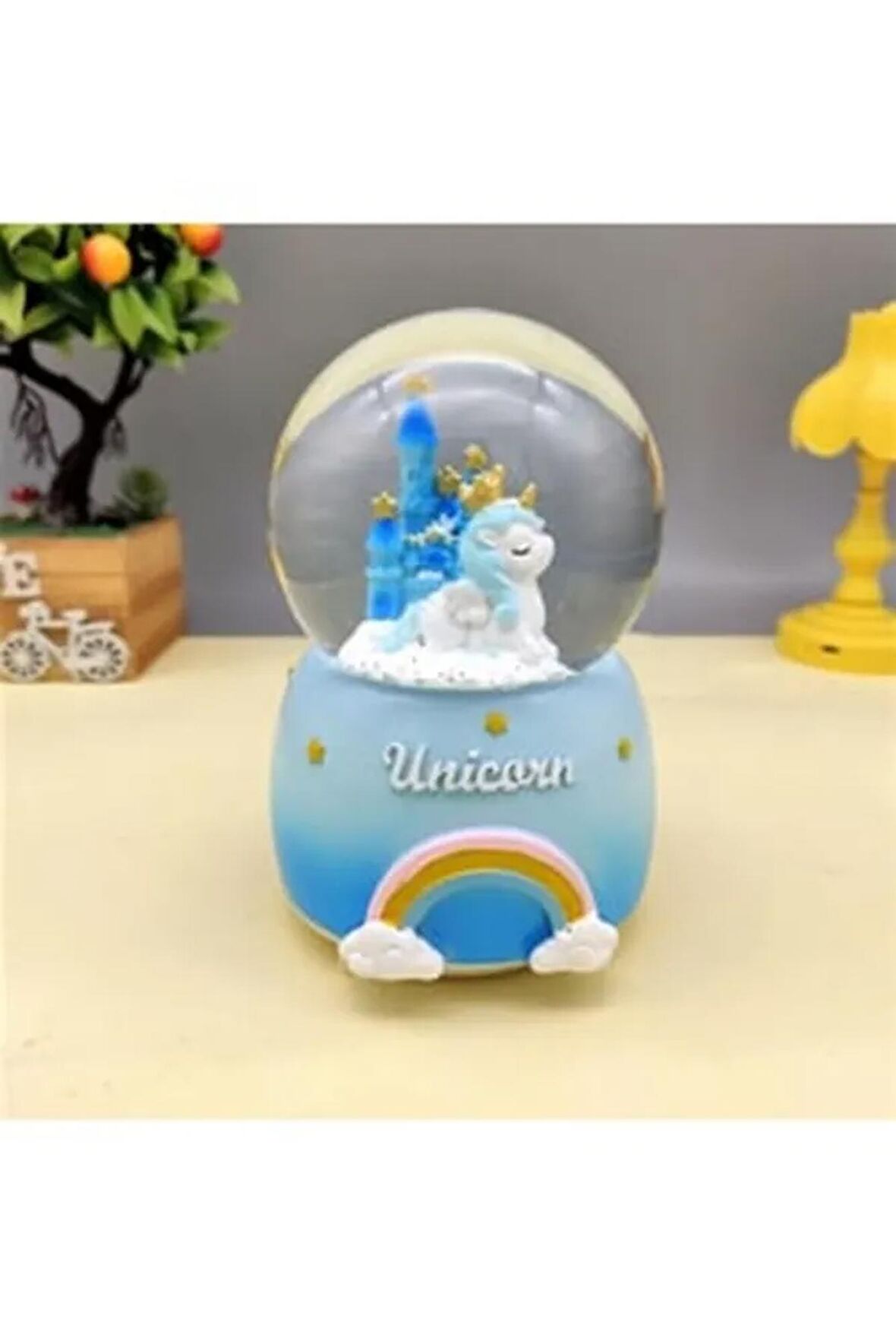 12 Cm Unicorn Işıklı Müzikli Kar Küresi