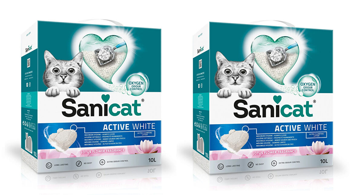 Sanicat Active White Lotus Flower Topkalanan Kedi Kumu 10 Lt. X 2 Adet