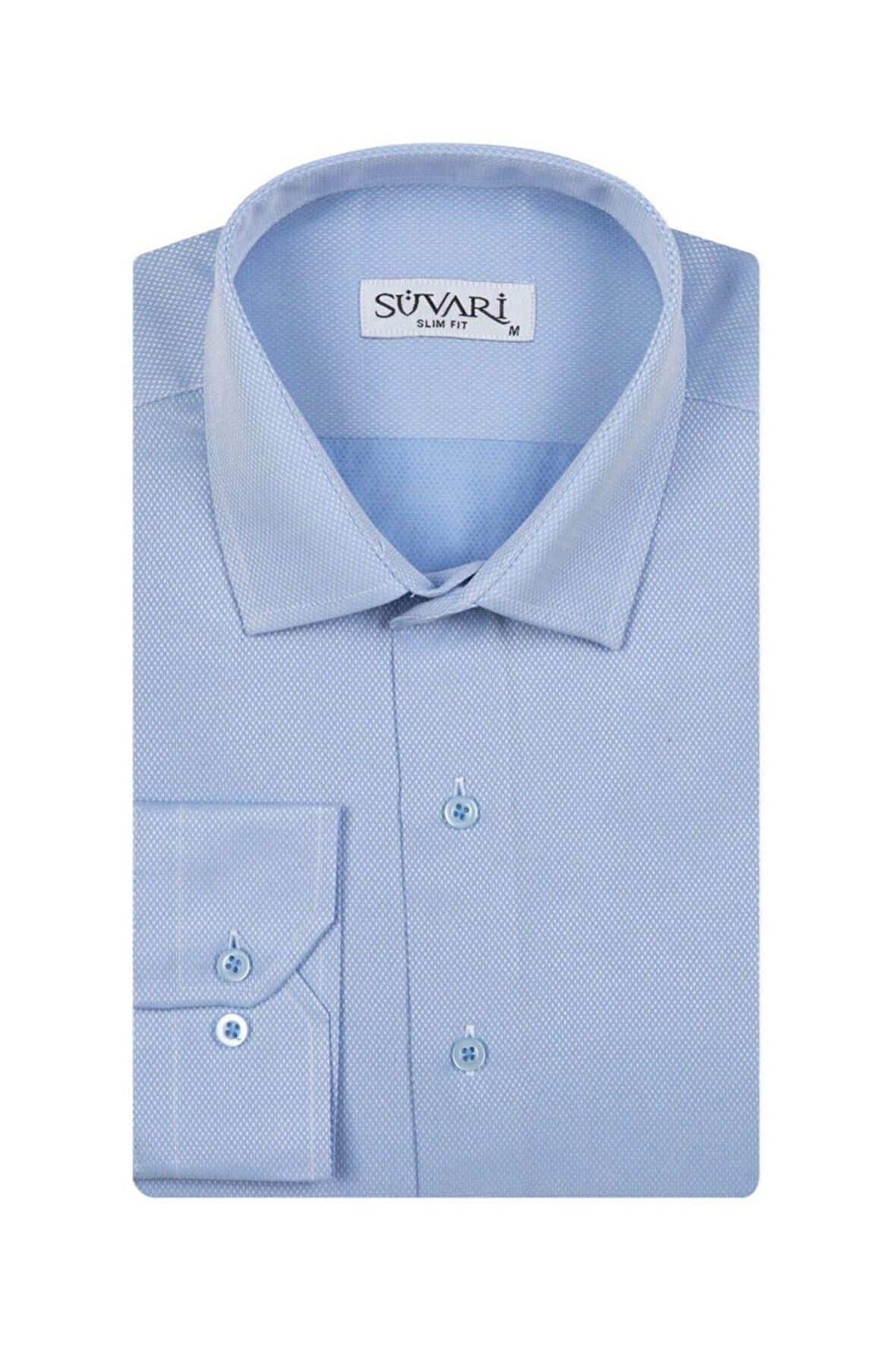 Süvari Slim Fit Armür Desenli Erkek Gömlek