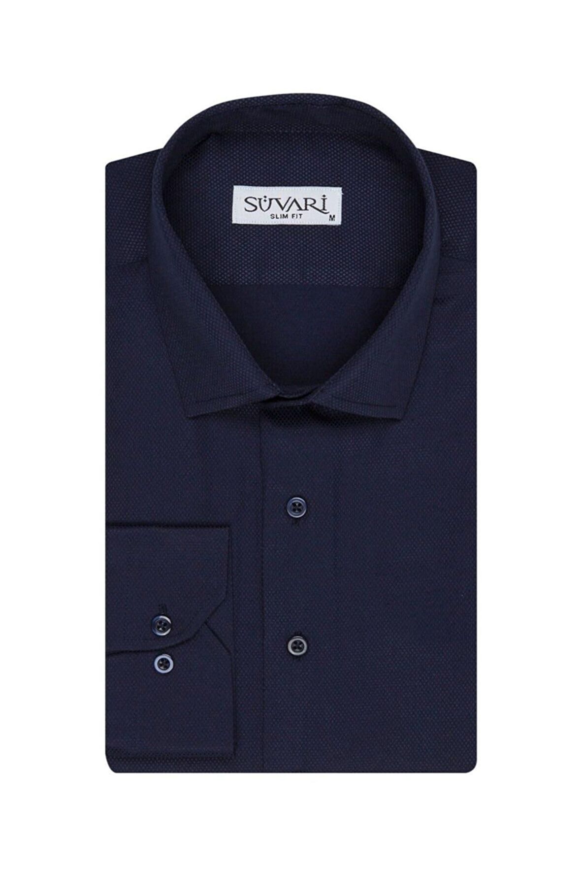 Süvari Slim Fit Armür Desenli Erkek Gömlek