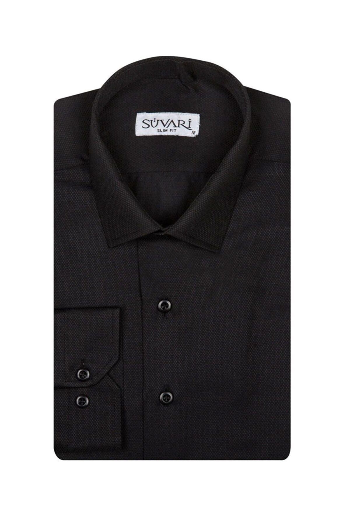 Süvari Slim Fit Armür Desenli Erkek Gömlek
