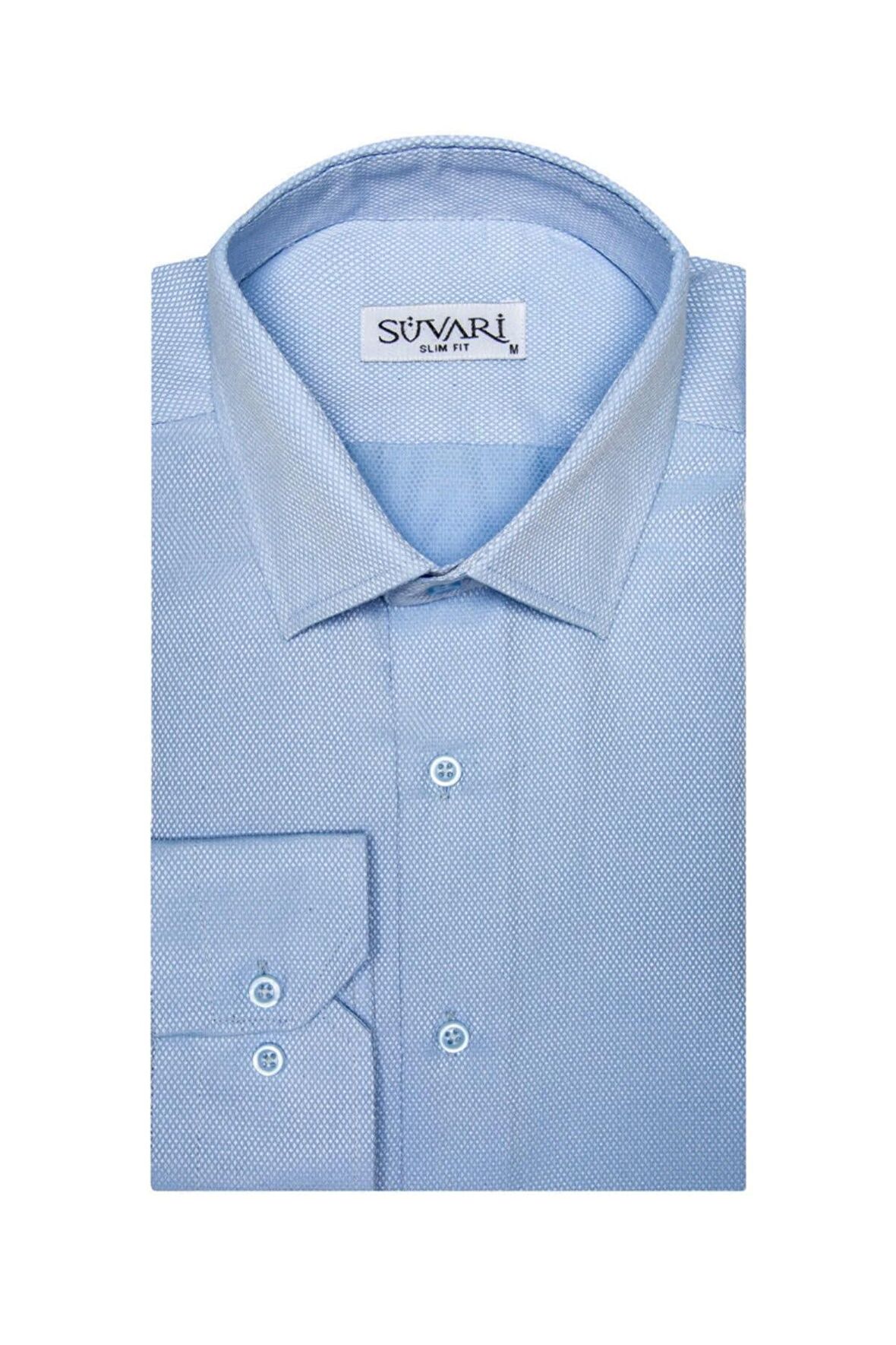 Süvari Armür Desenli Slim Fit Erkek Gömlek