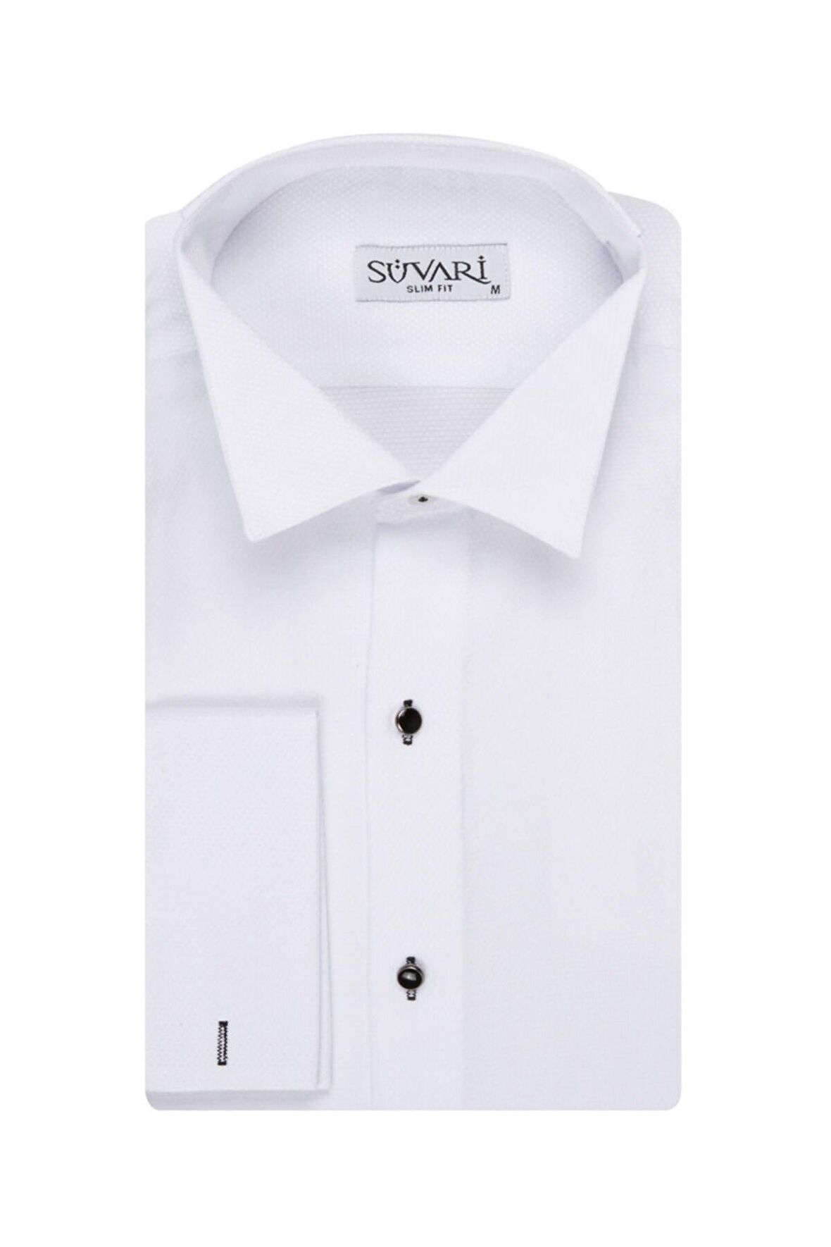 Süvari Erkek Beyaz Ata Yaka Slim Fit Gömlek