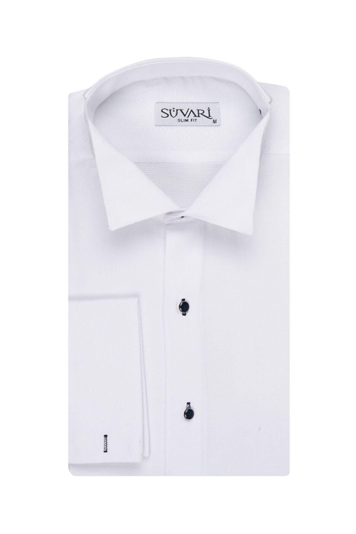 Süvari Erkek Beyaz Ata Yaka Slim Fit Gömlek