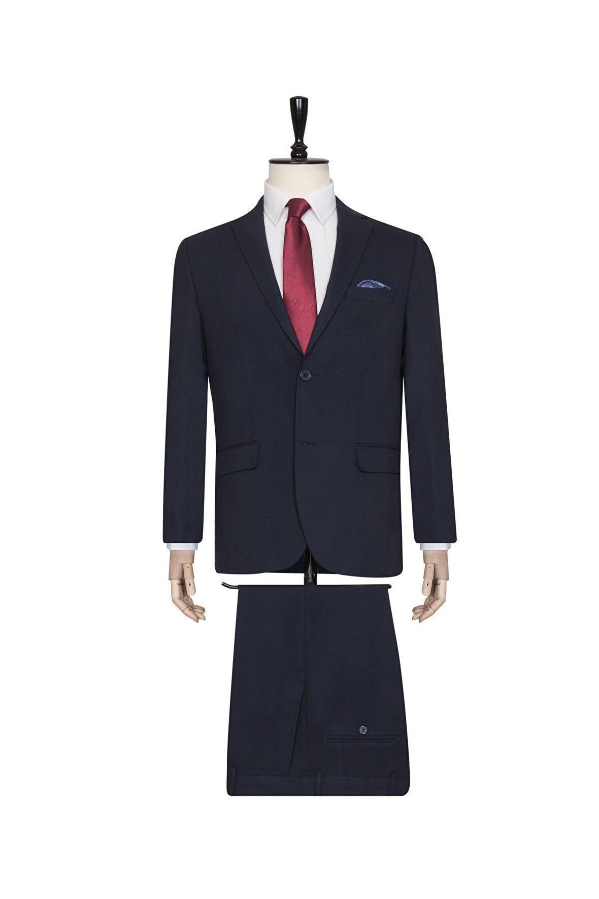 Süvari Erkek Lacivert Rahat Kalıp Düz Takım Elbise