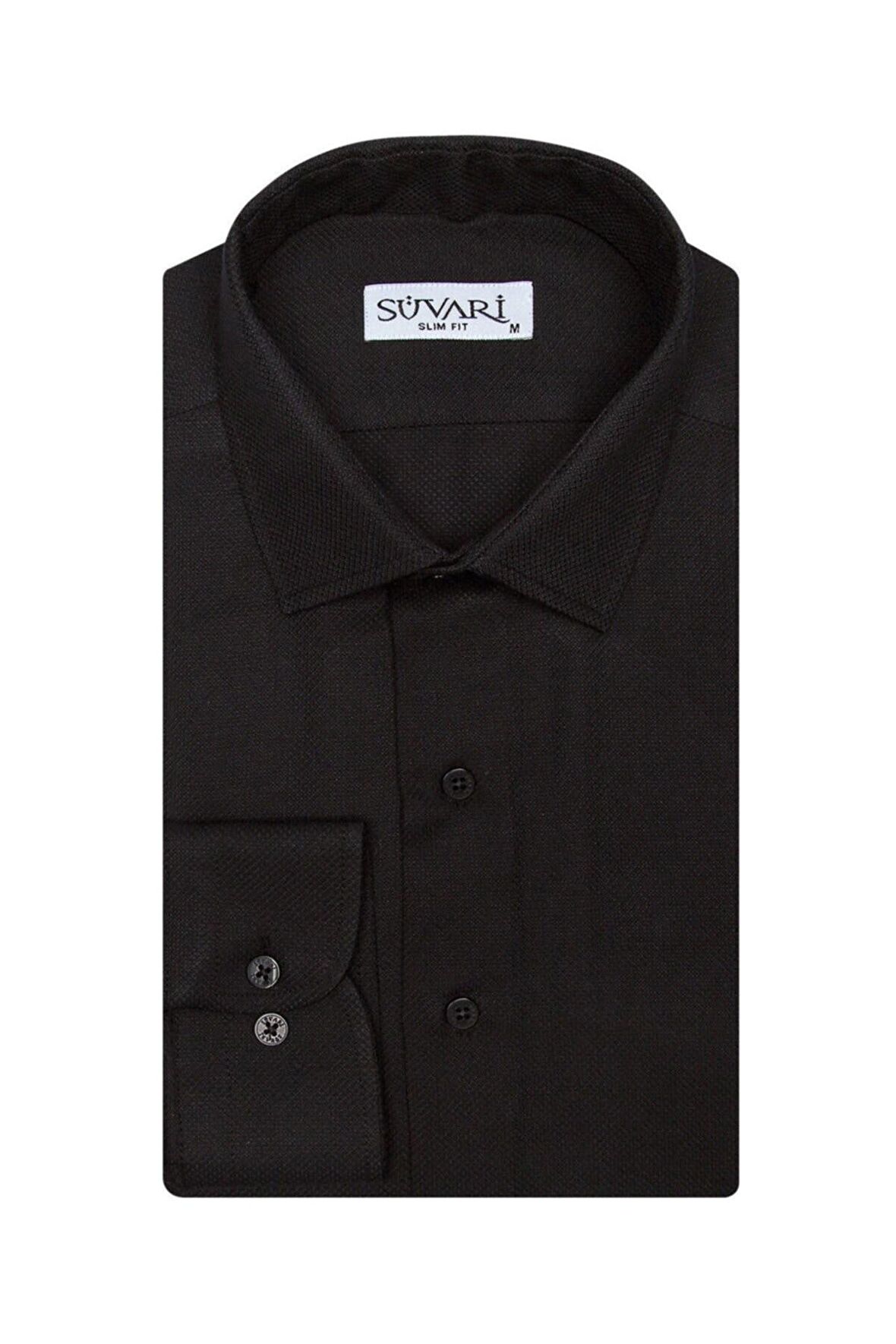 Süvari Slim Fit Armür Desenli Erkek Gömlek