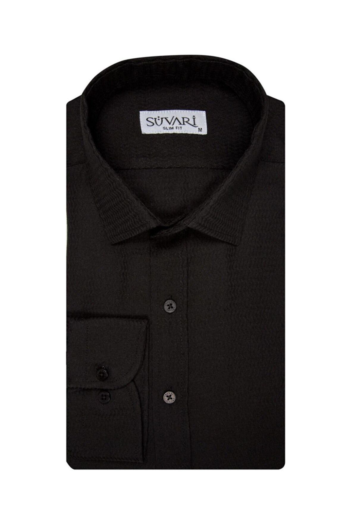 Süvari Slim Fit Armür Desenli Erkek Gömlek