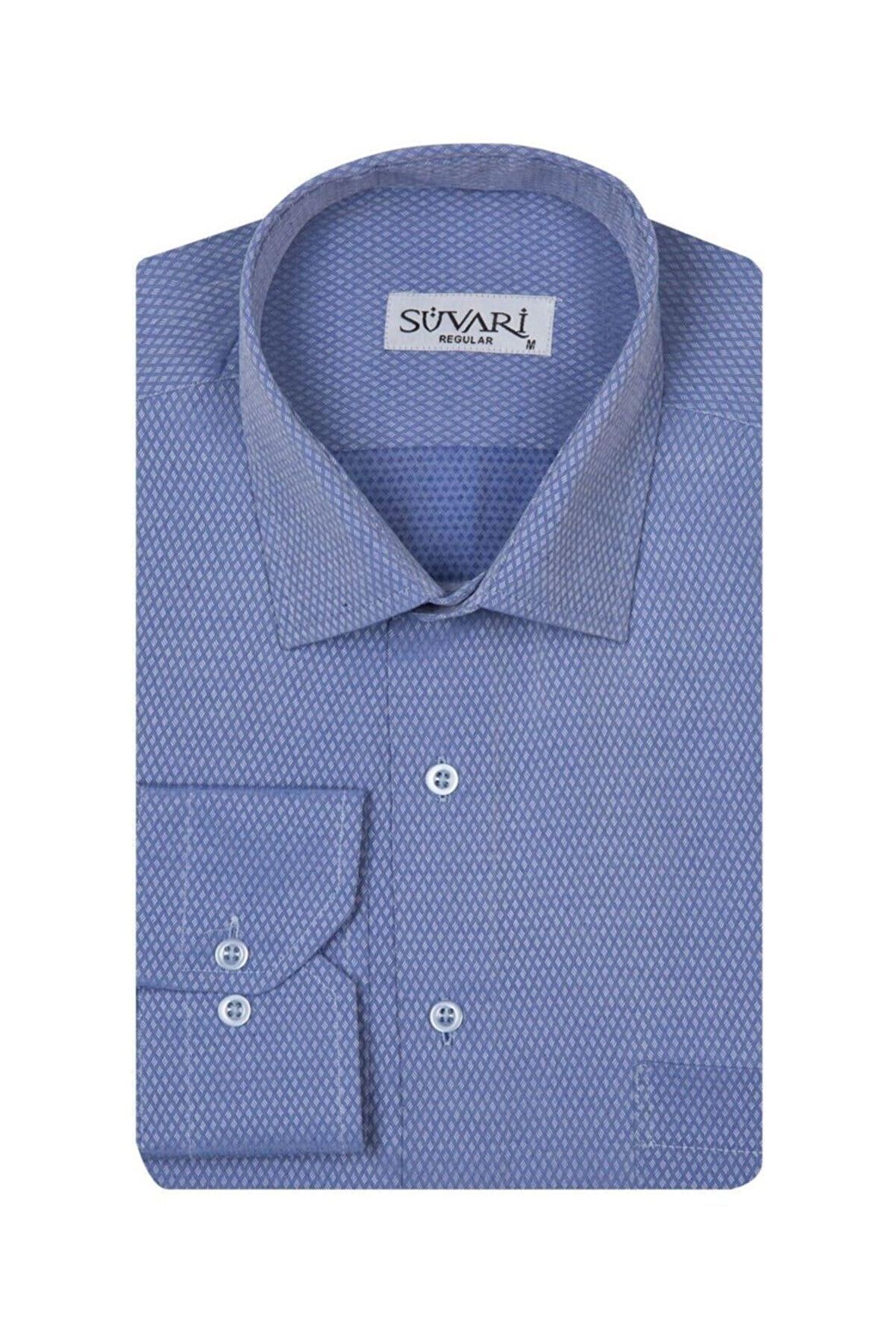 Süvari Bol Kesim Armürlü Beyaz Erkek Gömlek