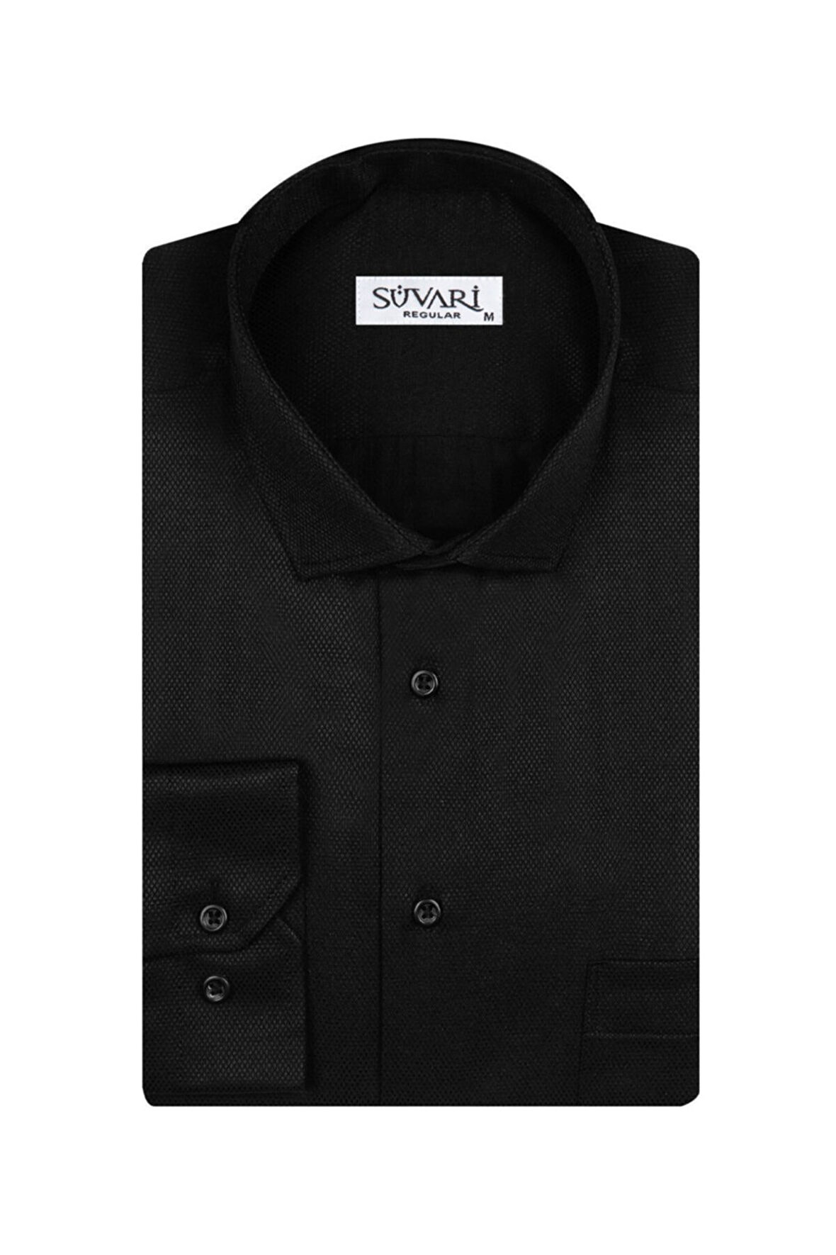 Armür Desenli Siyah Erkek Gömlek