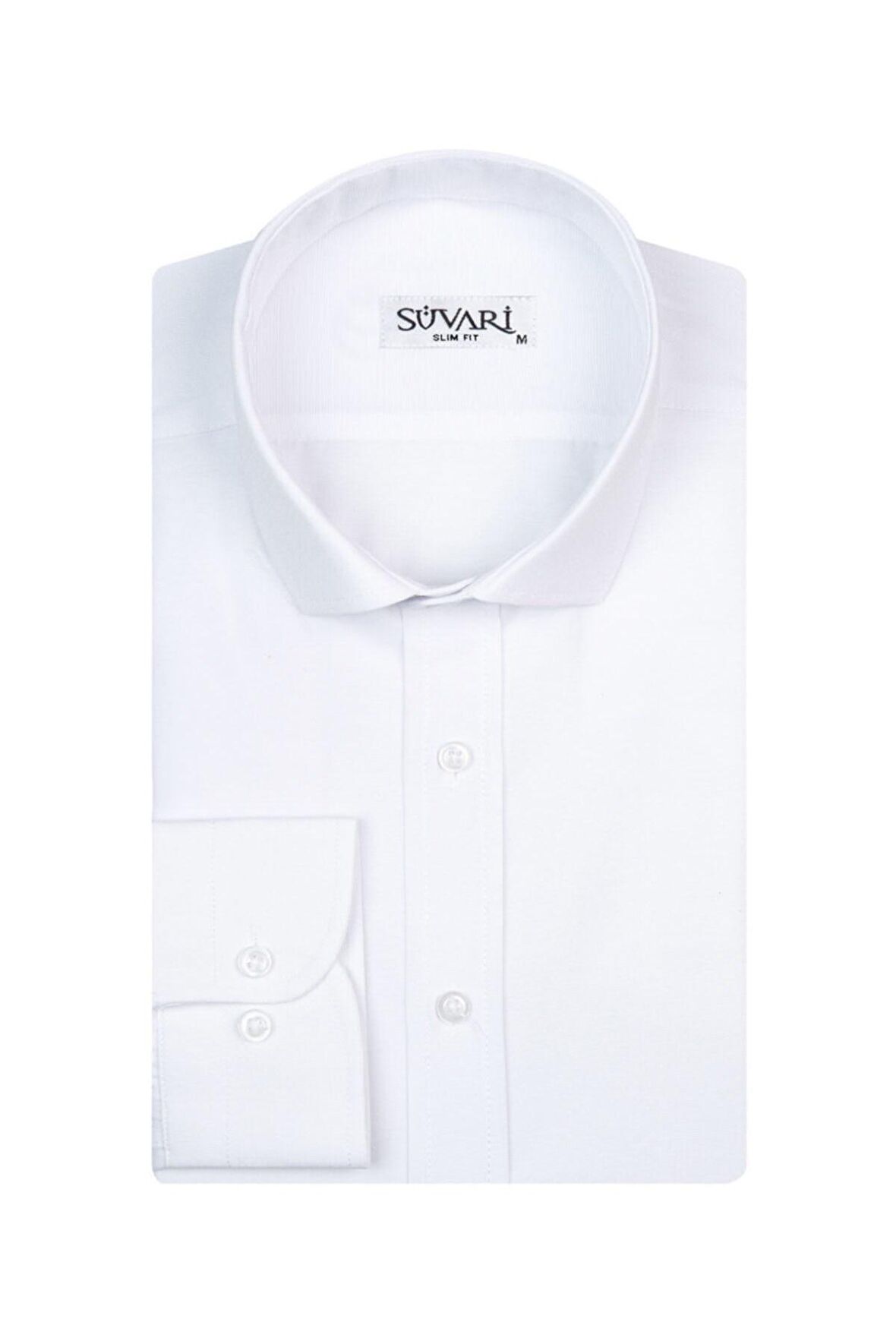 Süvari Slim Fit Filafil Beyaz Erkek Gömlek