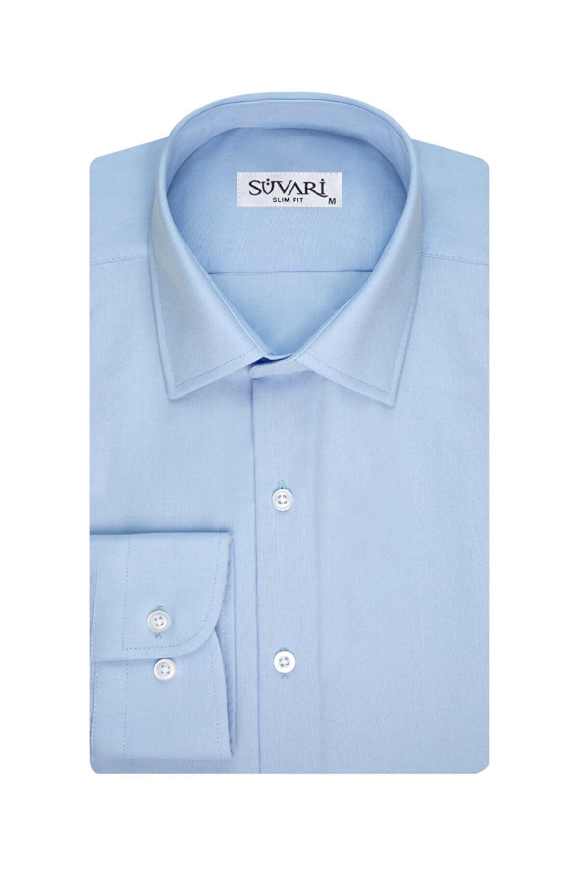 Süvari Slim Fit Açık Mavi Erkek Gömlek