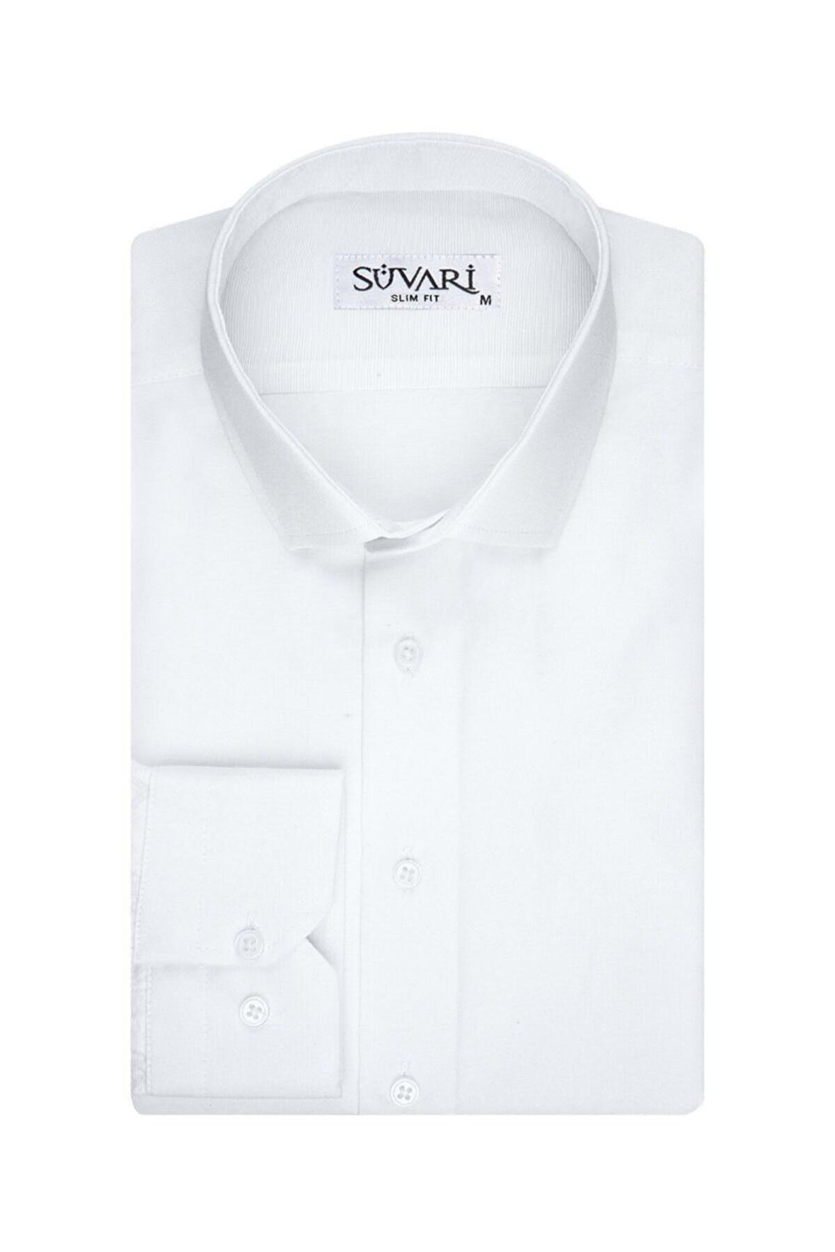 Süvari Slim Fit Filafil Beyaz Erkek Gömlek