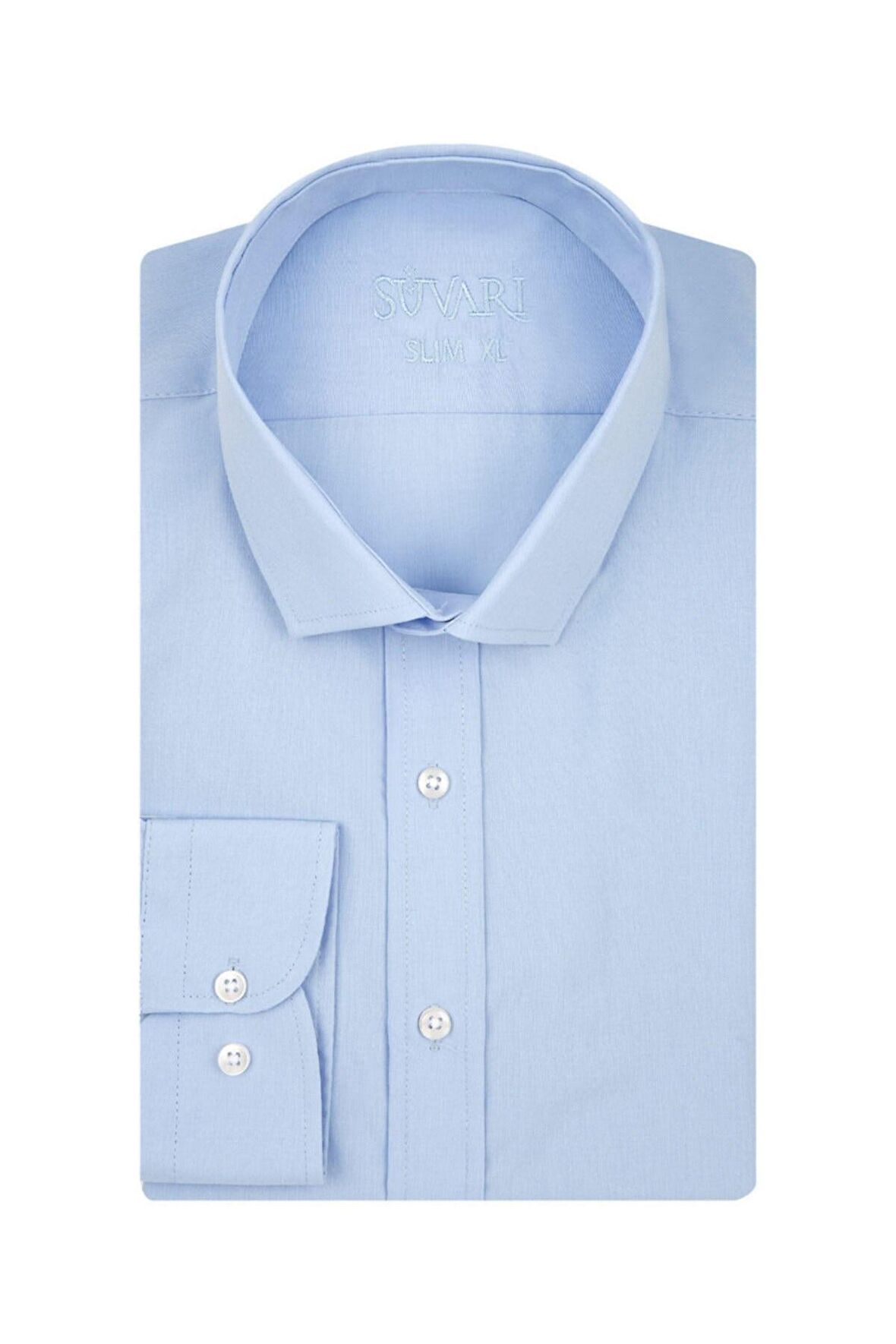 Süvari Slim Fit Açık Mavi Erkek Gömlek