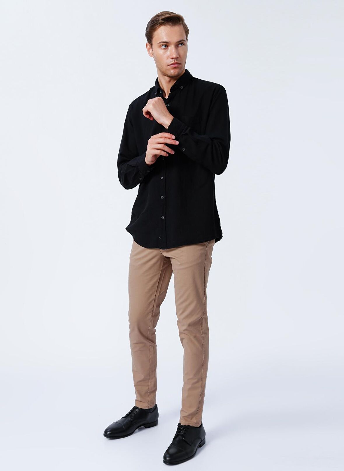 Süvari Normal Bel Normal Paça Dar Bej Erkek Pantolon Pn2020500453