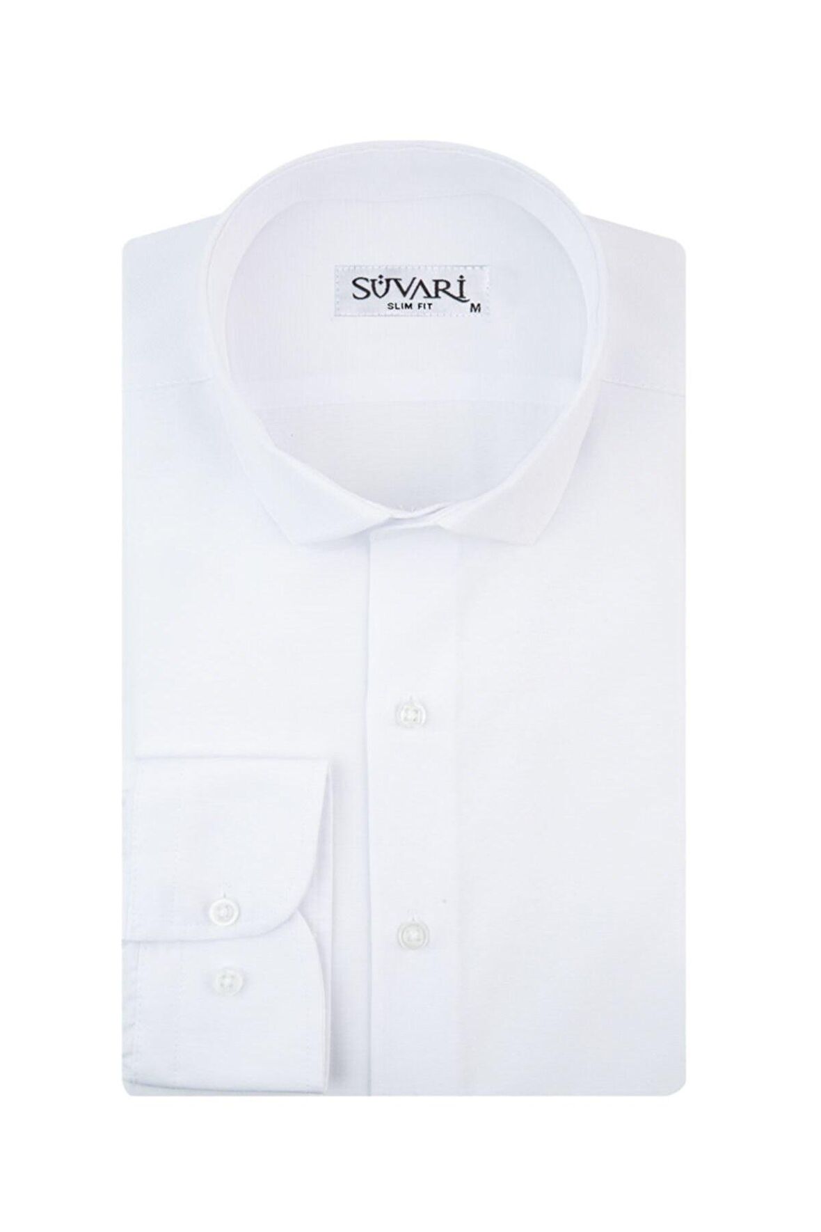 Süvari Slim Fit Filafil Beyaz Erkek Gömlek