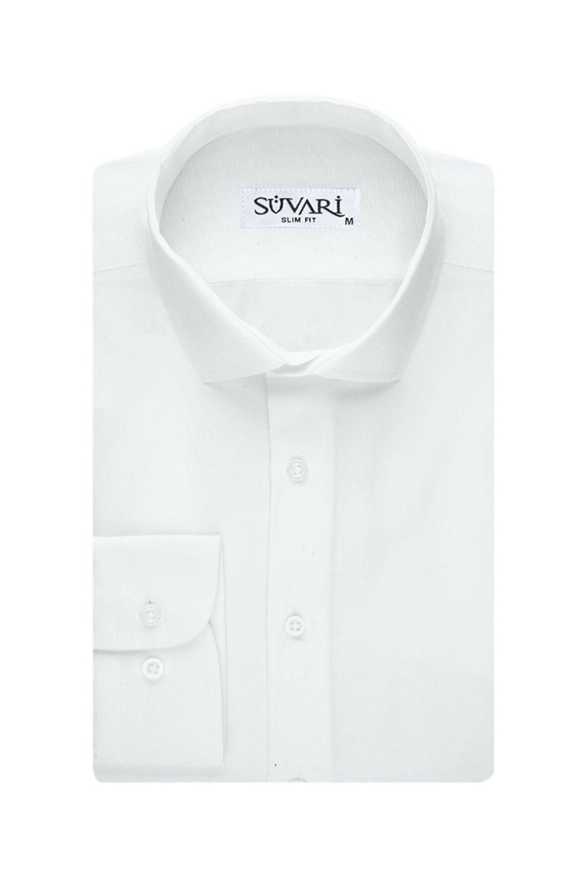 Süvari Slim Fit Filafil Beyaz Erkek Gömlek