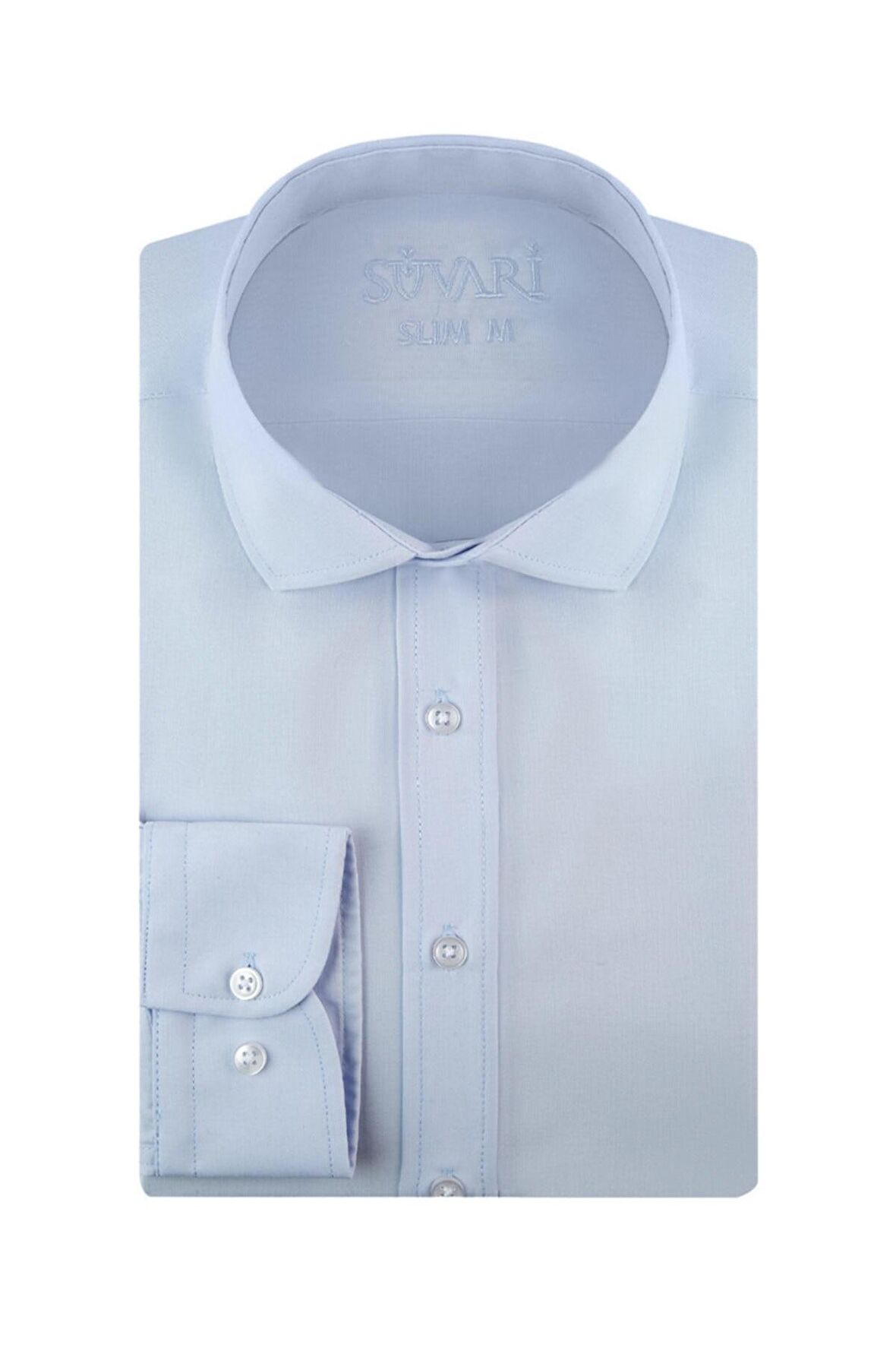 Süvari Slim Fit Soluk Mavi Erkek Gömlek