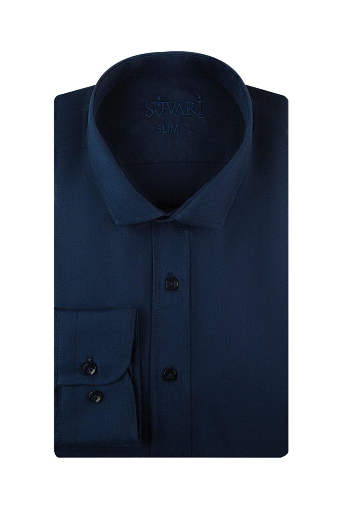 Süvari Slim Fit Lacivert Erkek Gömlek