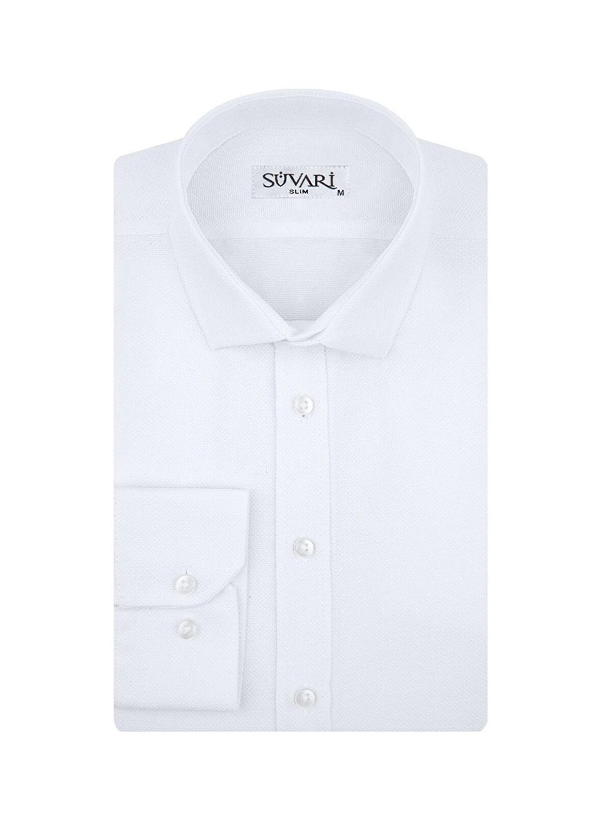Süvari Gm2024700291 Klasik Yaka Slim Fit Armürlü Mavi Erkek Gömlek