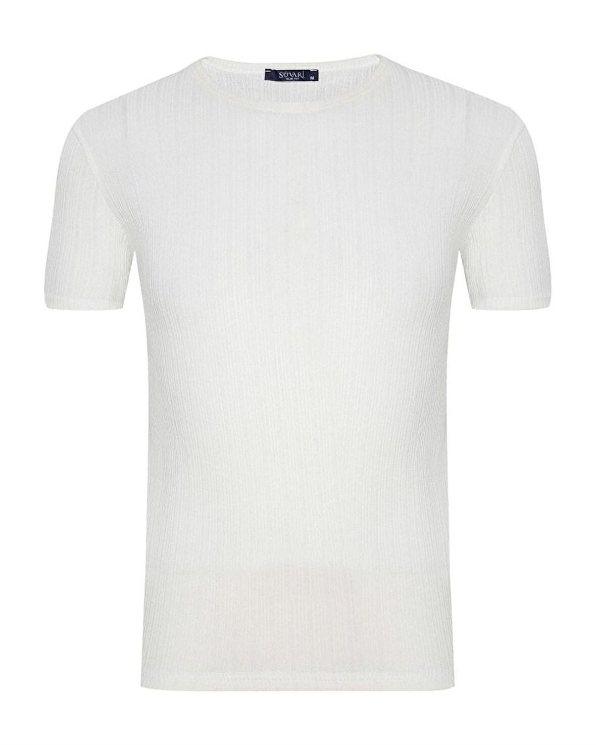 Süvari Slim Fit O Yaka Beyaz Erkek Tişört