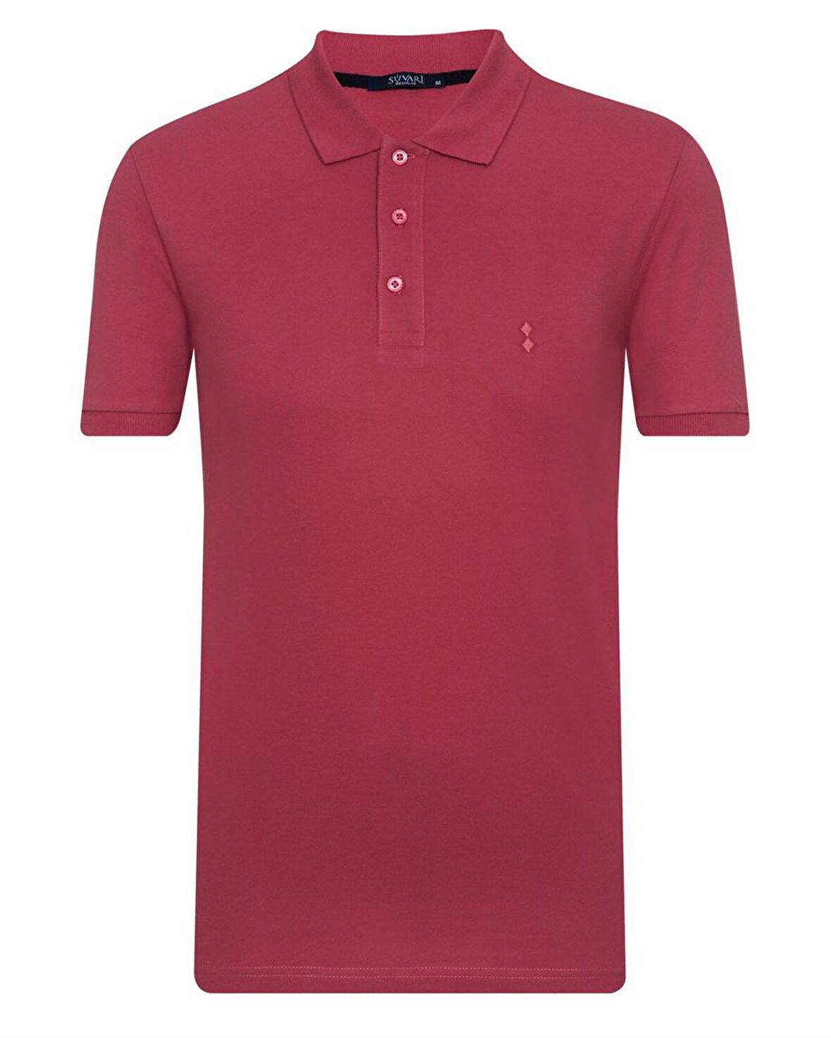 Süvari Dar Kalıp Polo Yaka Pembe  Erkek Tişört