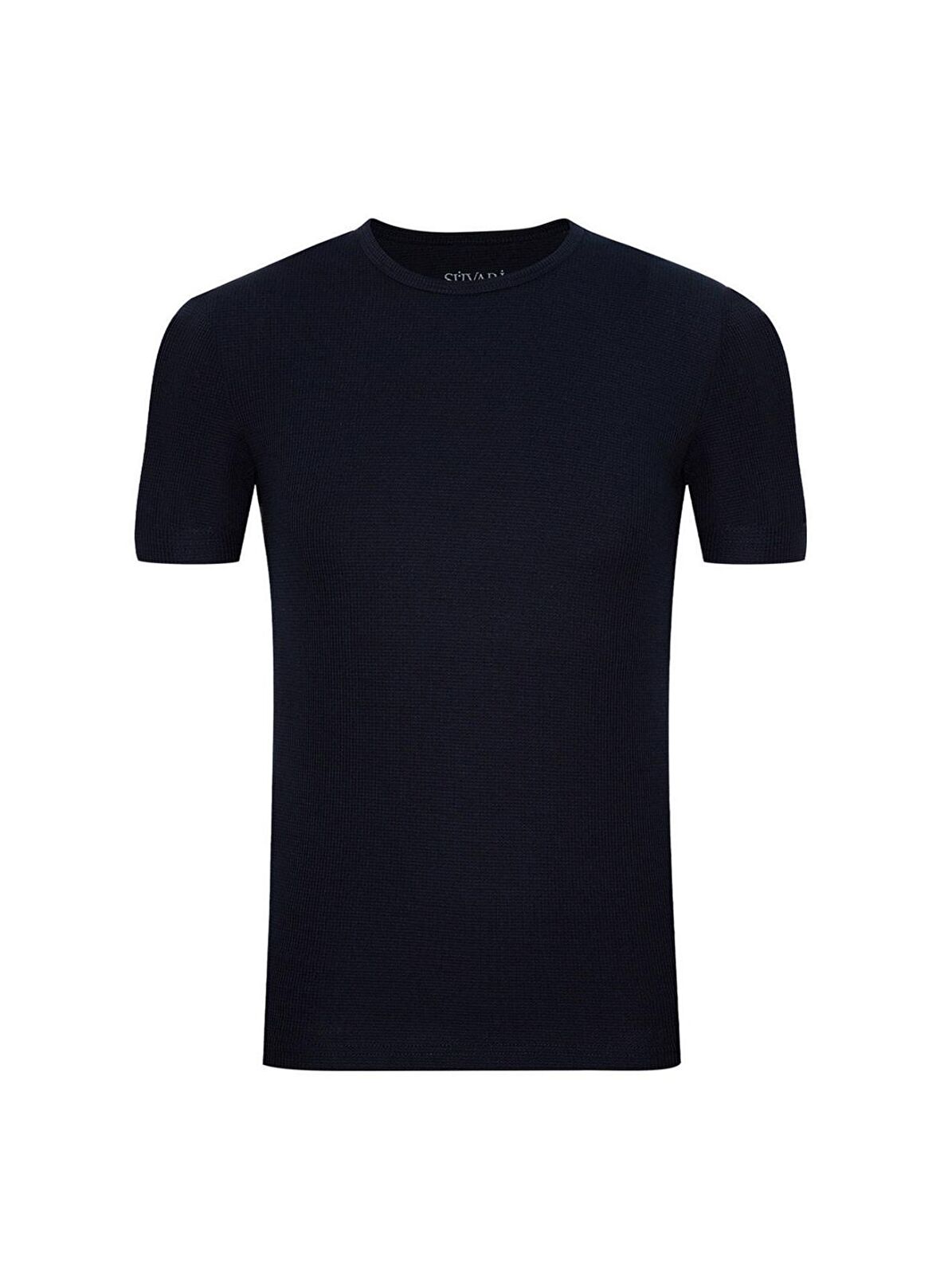 Süvari Slim Fit Waffle Desenli O Yaka Lacivert Tsh