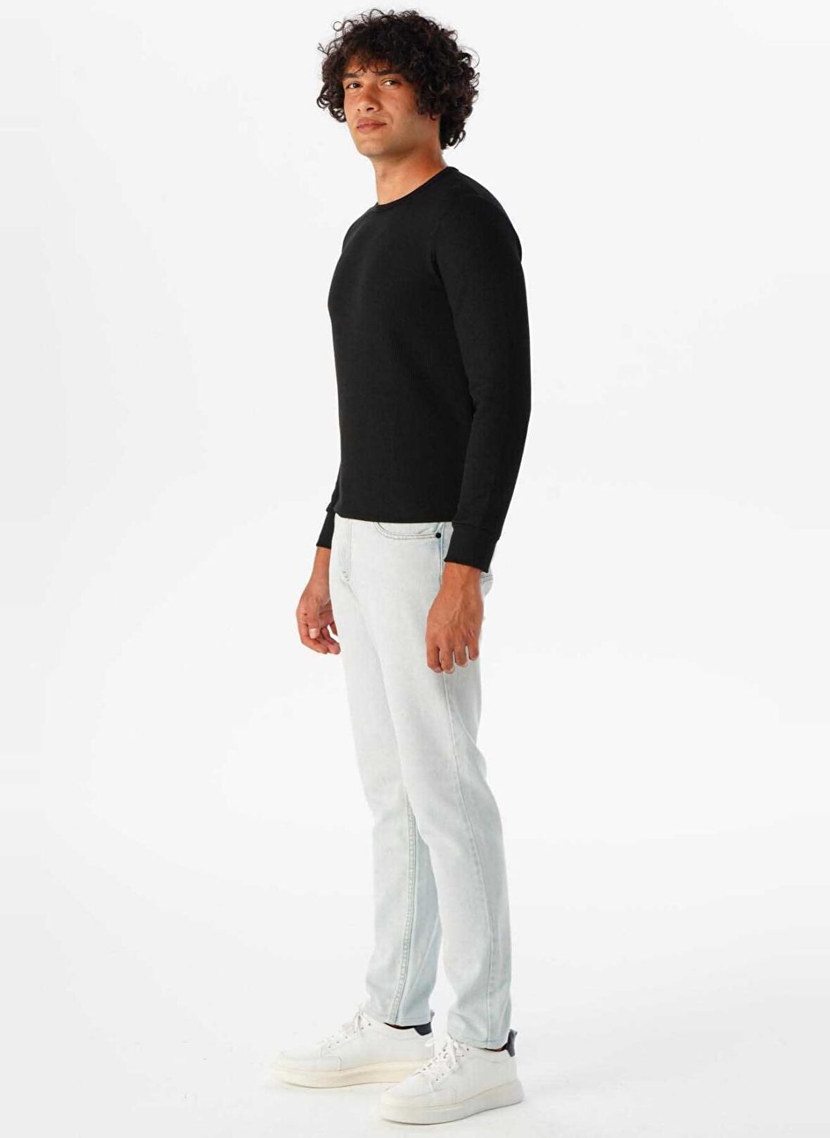 Süvari Normal Bel Normal Paça Slim Fit Mavi - Buz Erkek Pantolon PN2016600110