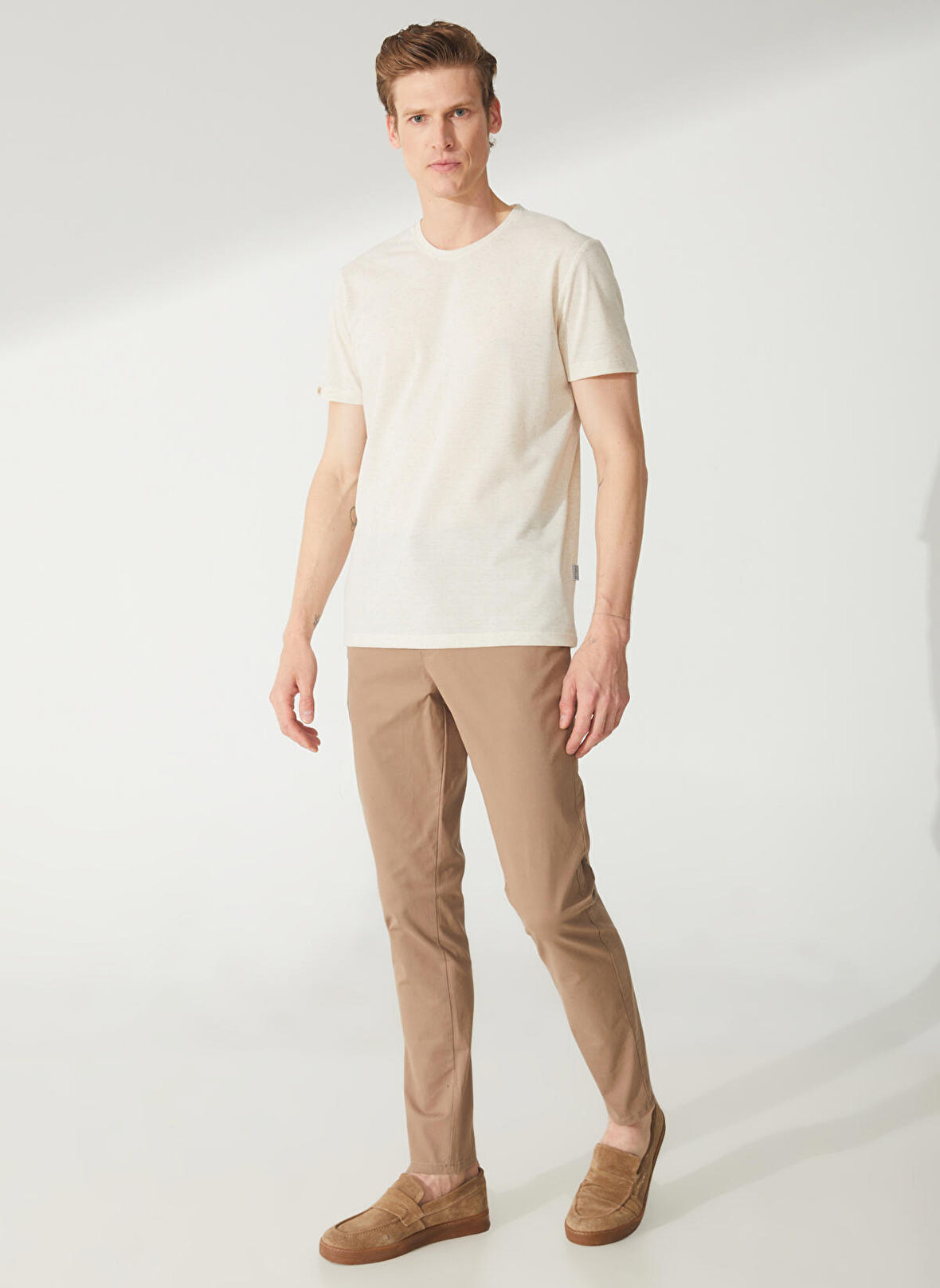 Süvari Normal Bel Normal Paça Slim Fit Bej Erkek Pantolon Pn2020500527