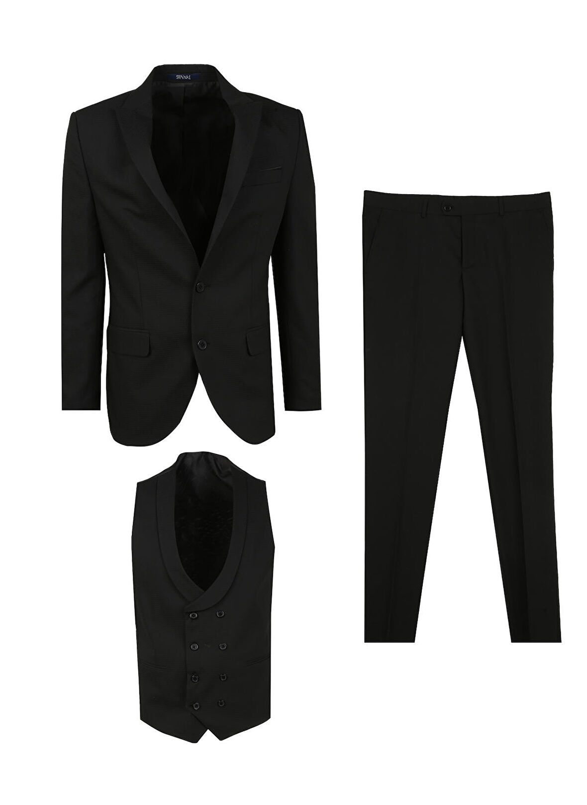 Süvari Normal Bel Slim Fit Siyah Erkek Takım Elbise TK1020000257