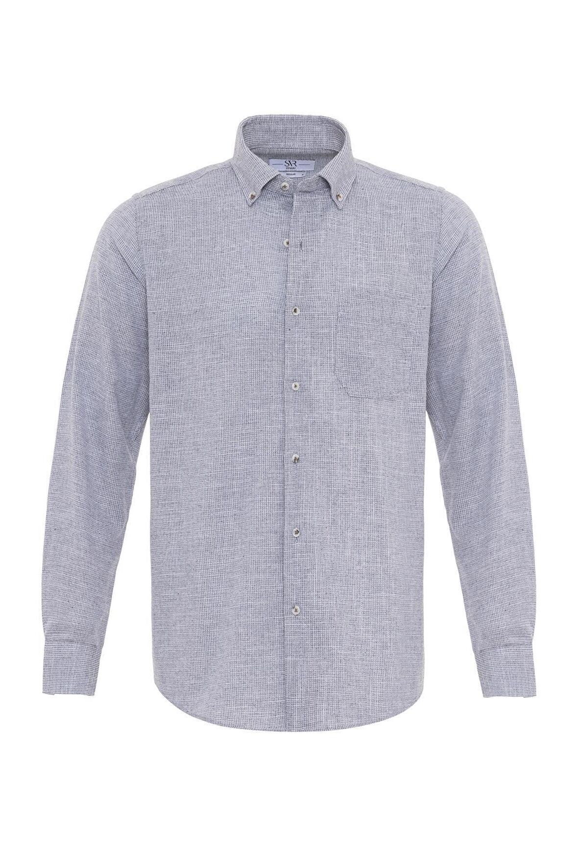 Süvari Köşeli Manşet Regular Kalıp Düz Gömlek