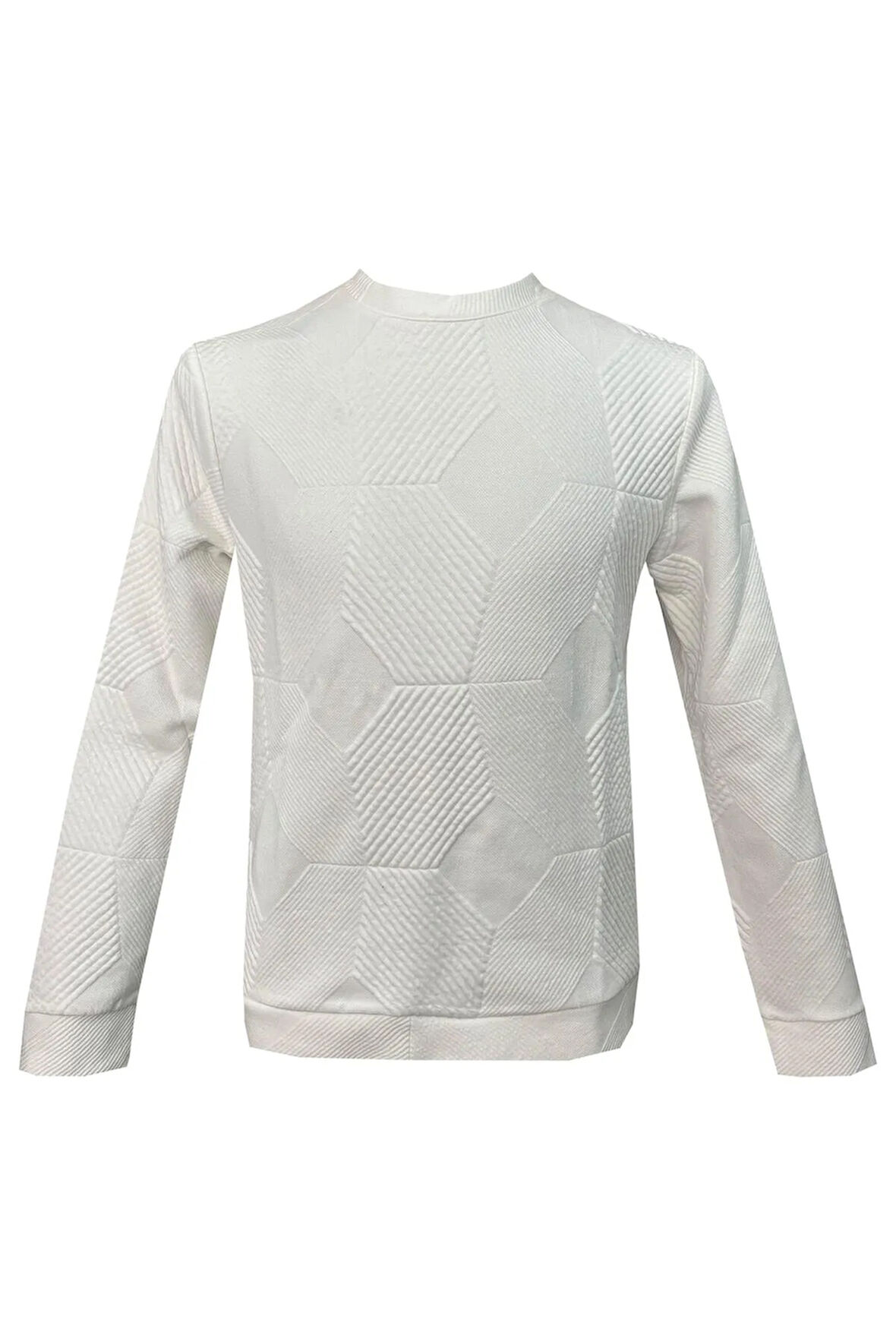 Süvari Bol Kesim O Yaka Kapitone Etnik Desenli Siyah Sweatshirt