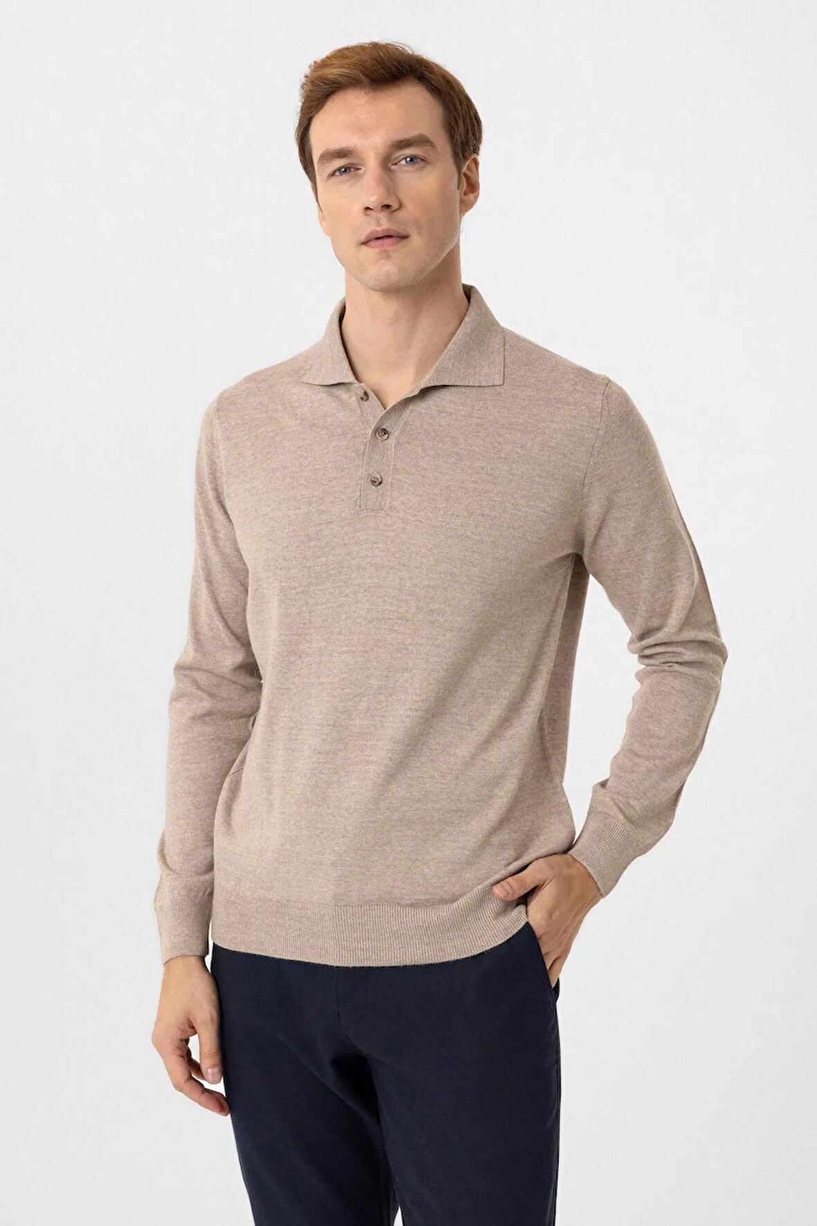 Polo Yaka Regular Düz Triko