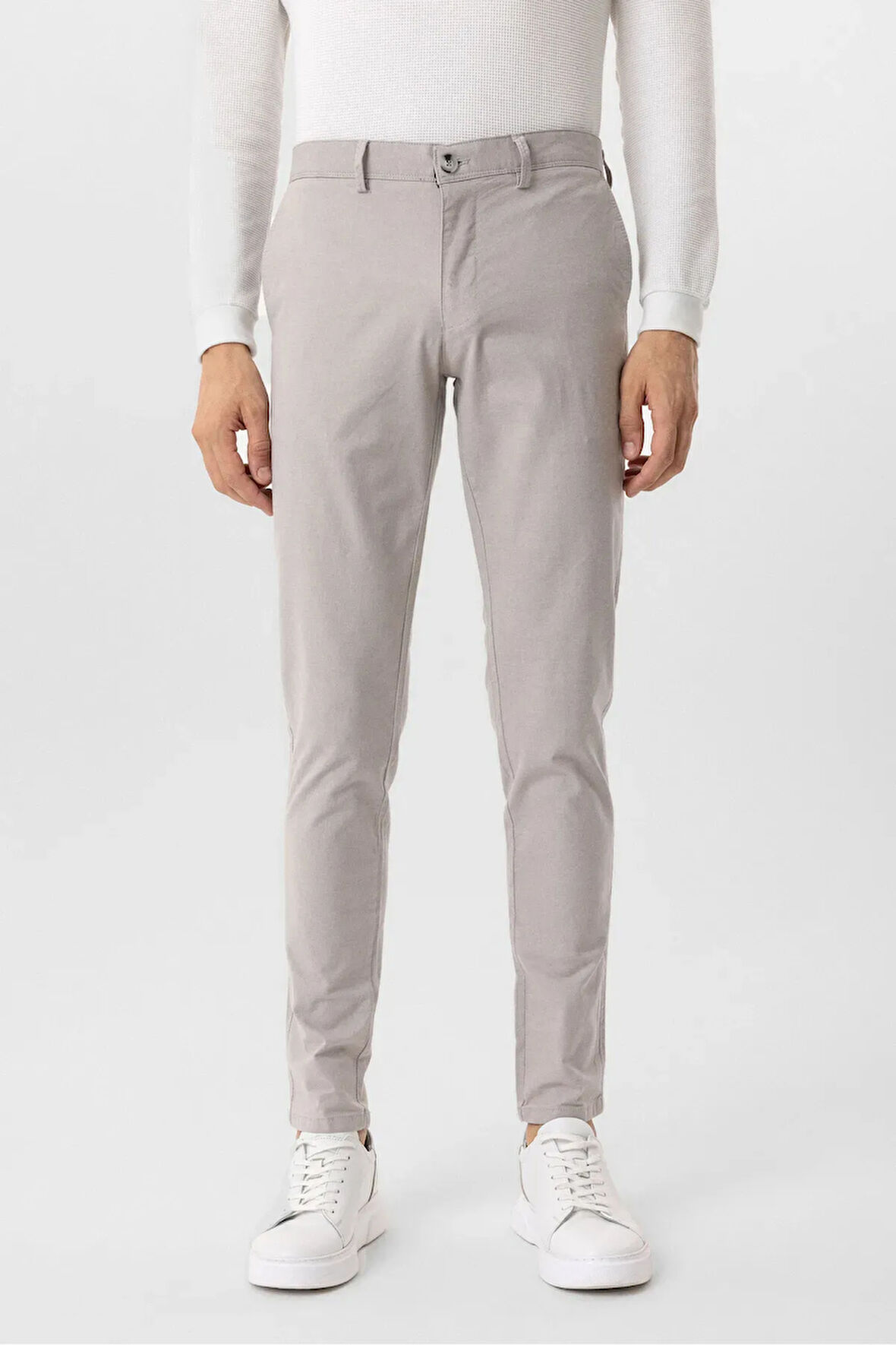 Slim Kalıp Armürlü  Erkek Kanvas Pantolon PN2020500619 TAŞ