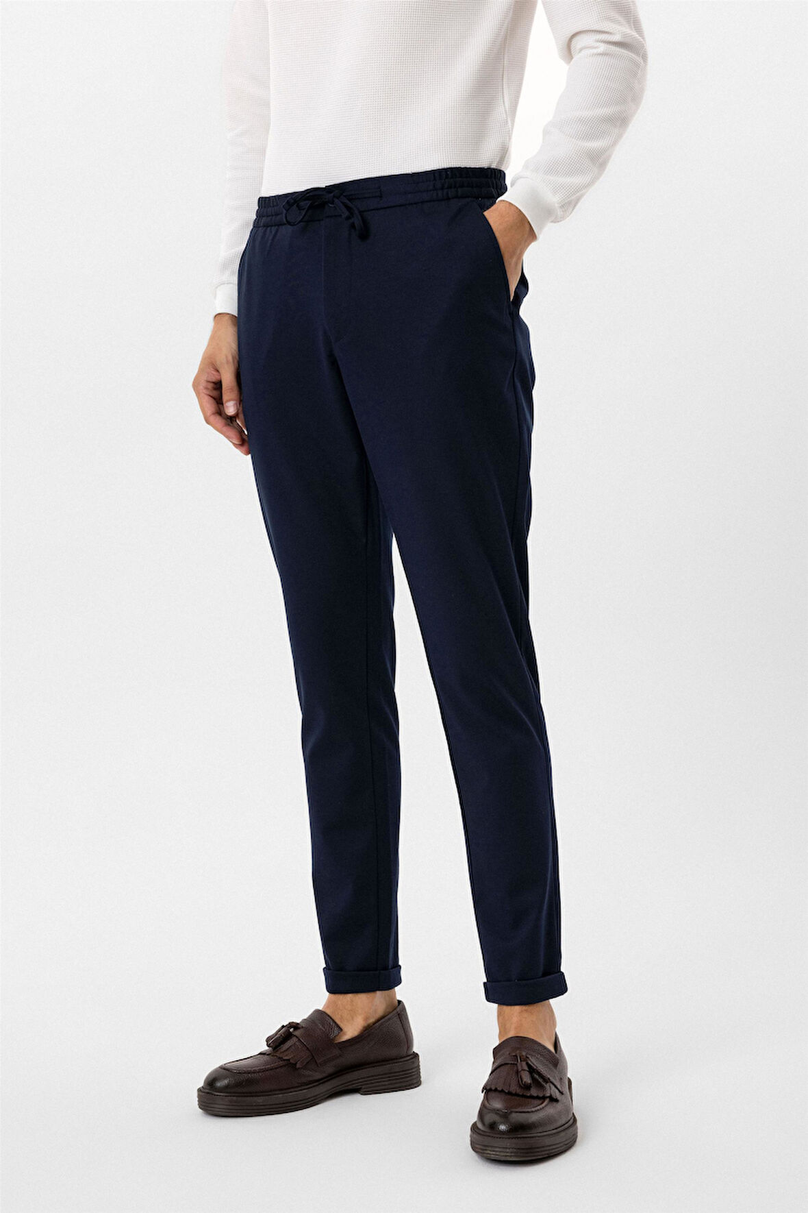 Lacivert Slim Fit Düz Pantolon