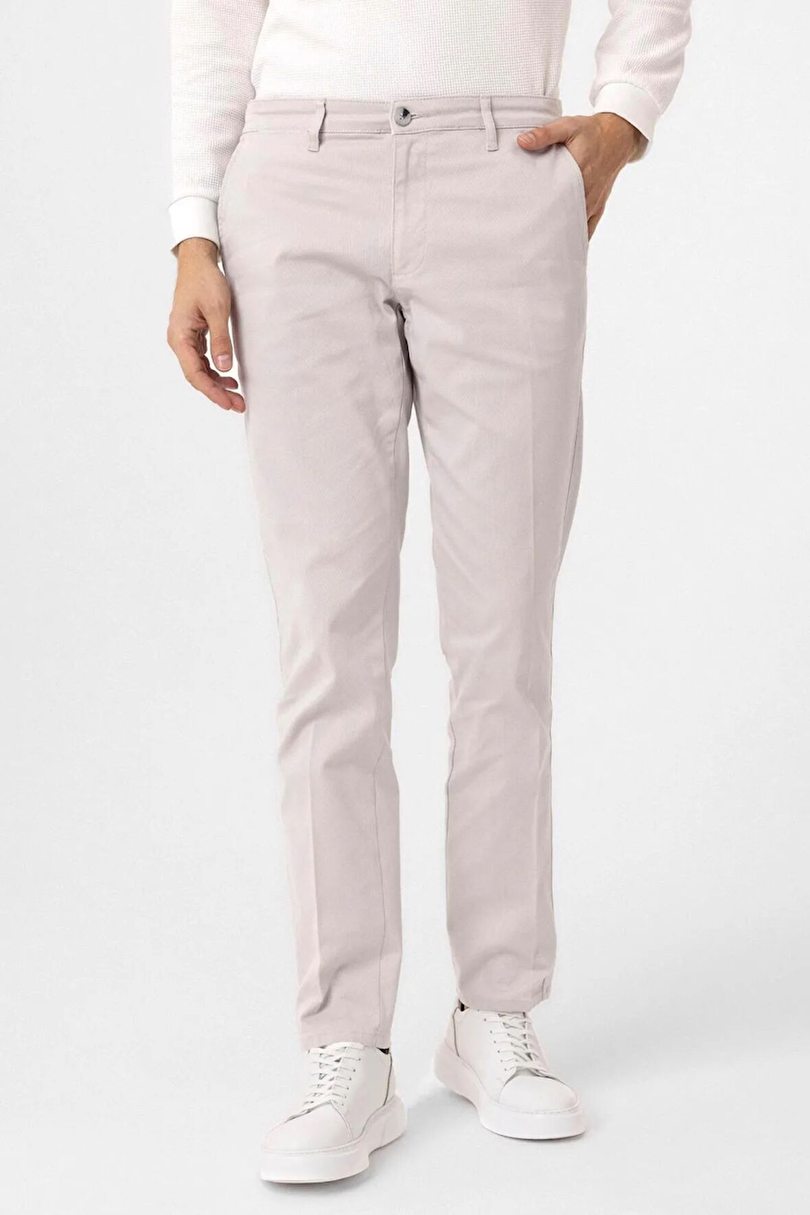 Regular Kalıp Armürlü Pantolon