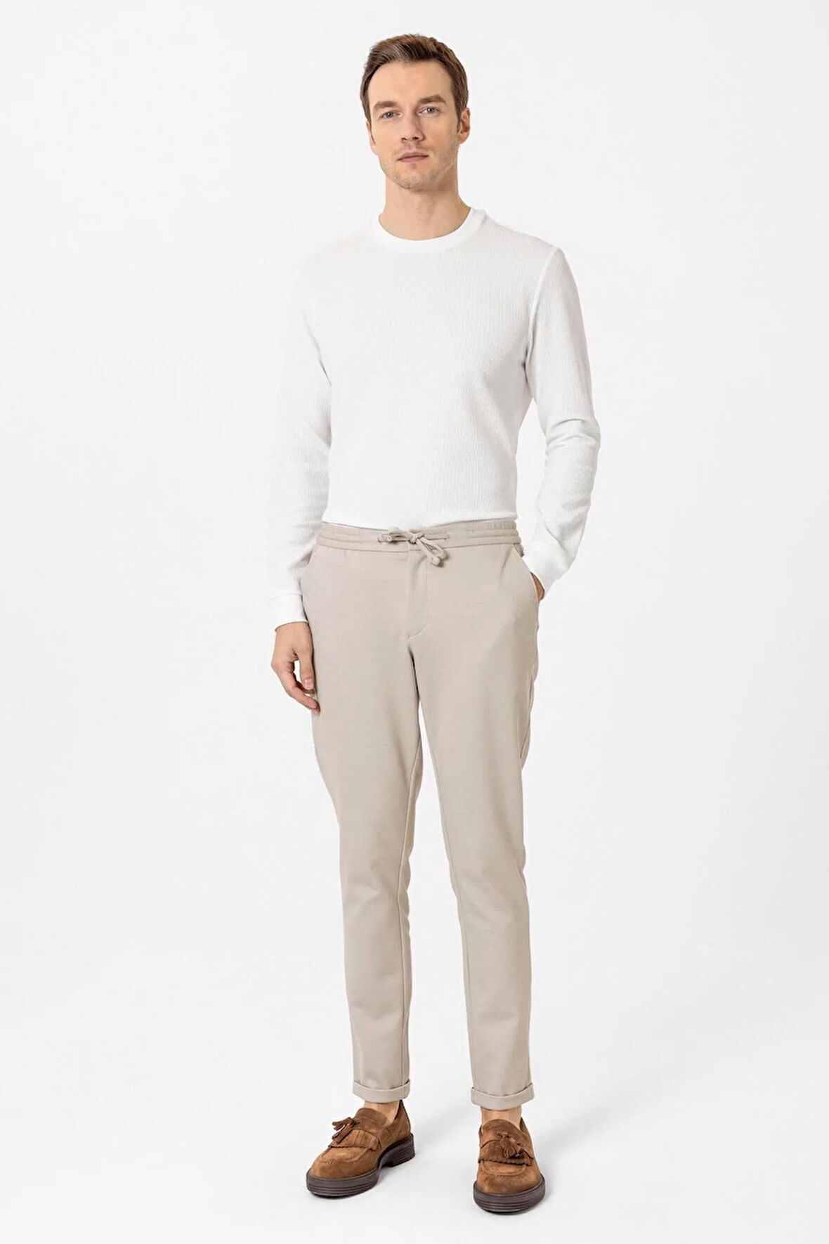 Slim Kalıp Düz Jogger Pantolon
