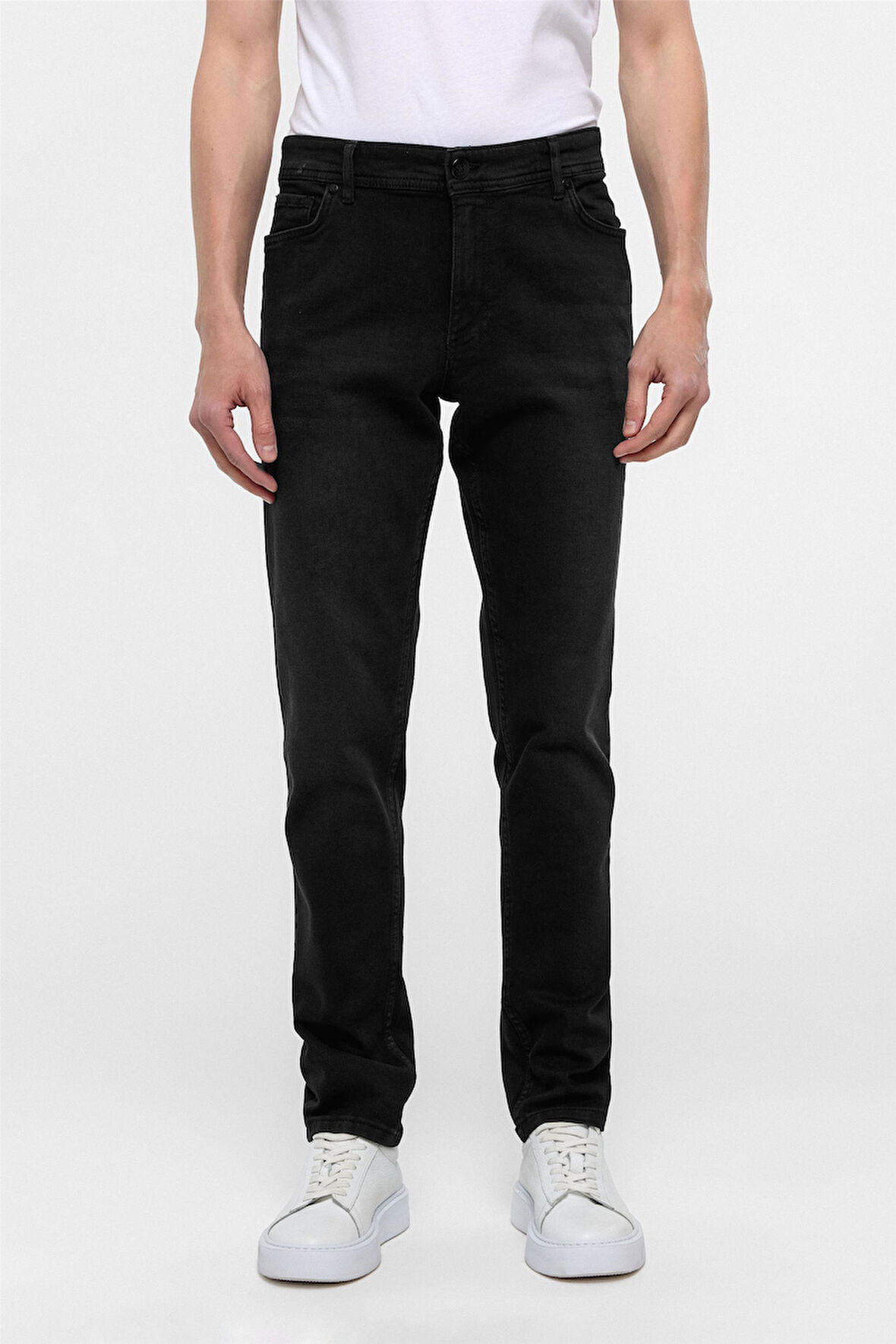 Siyah Slim Fit Denim Pantolon