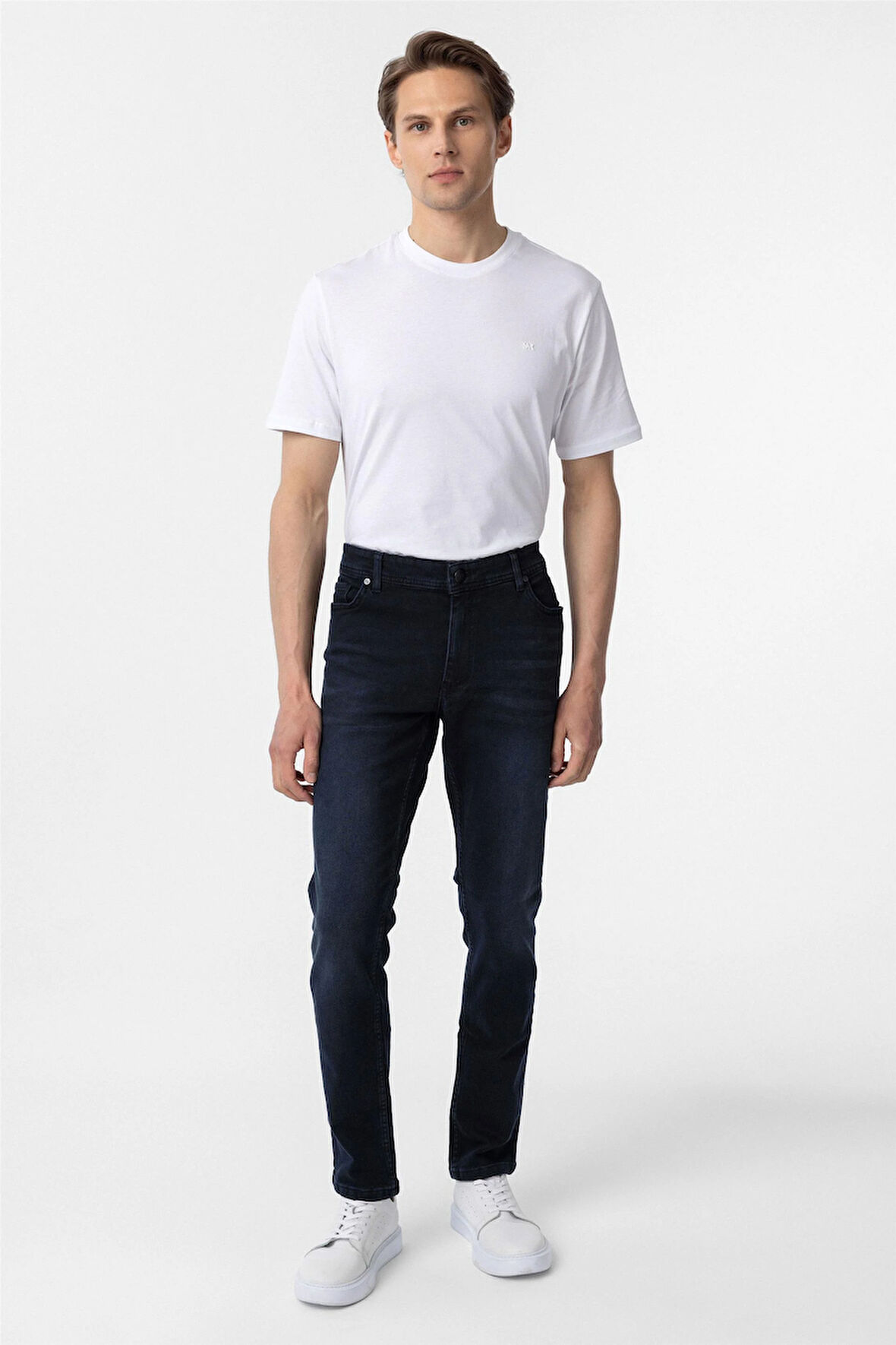 Lacivert Slim Fit Denim Pantolon