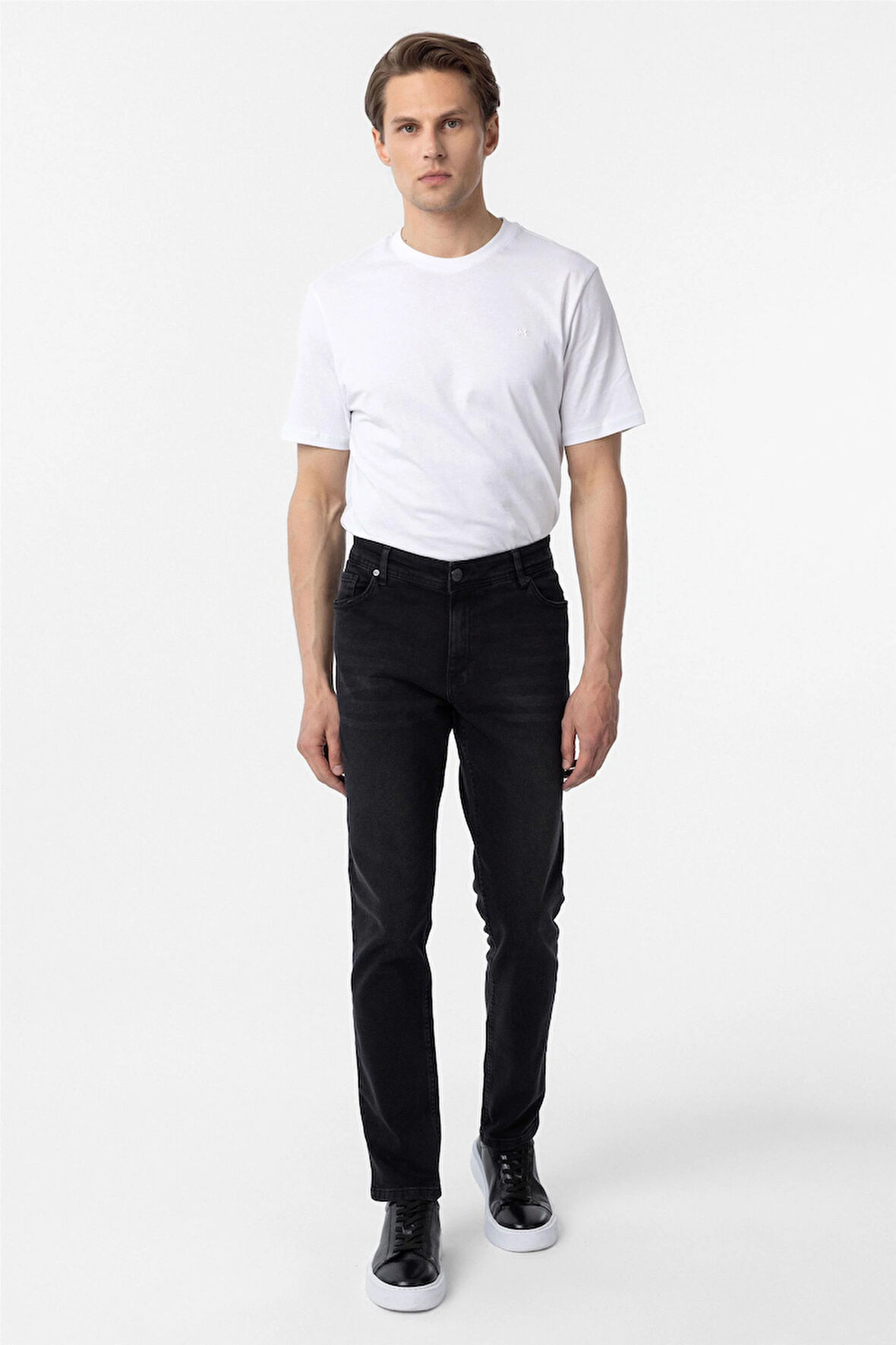 Siyah Slim Fit Denim Pantolon