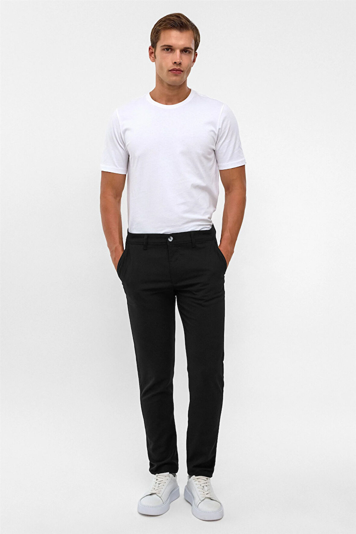 Siyah Slim Desenli Pantolon