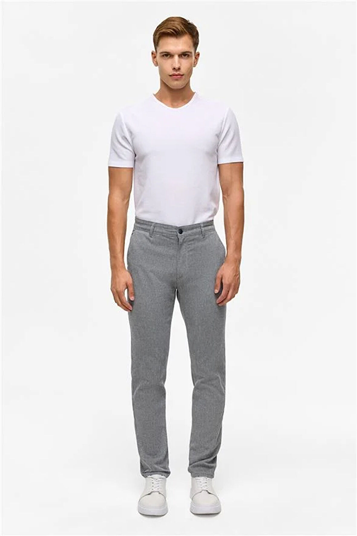 Lacivert Slim Armürlü Pantolon